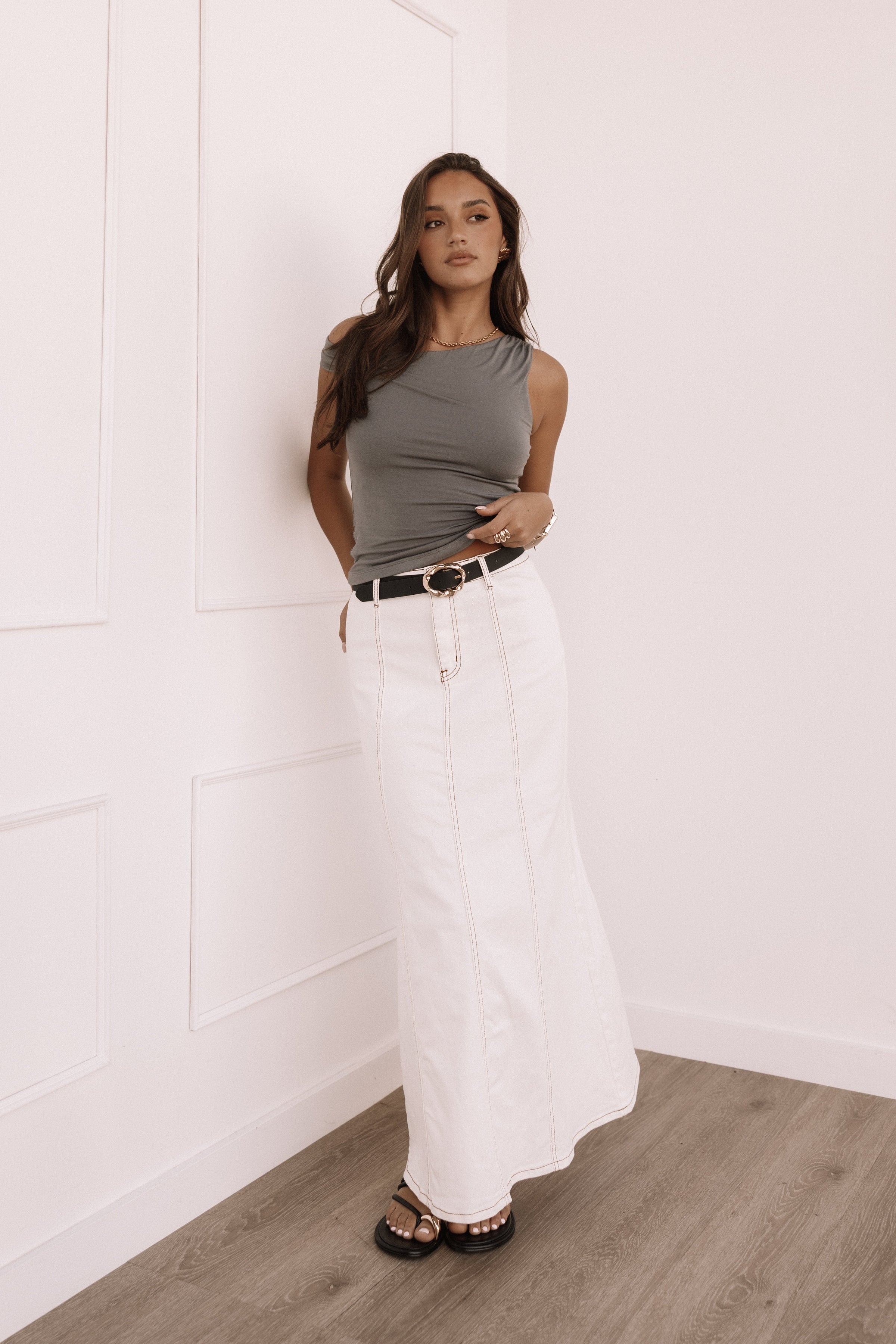 TOPS @Dolores Top - Grey (Hold for Winter Essentials)