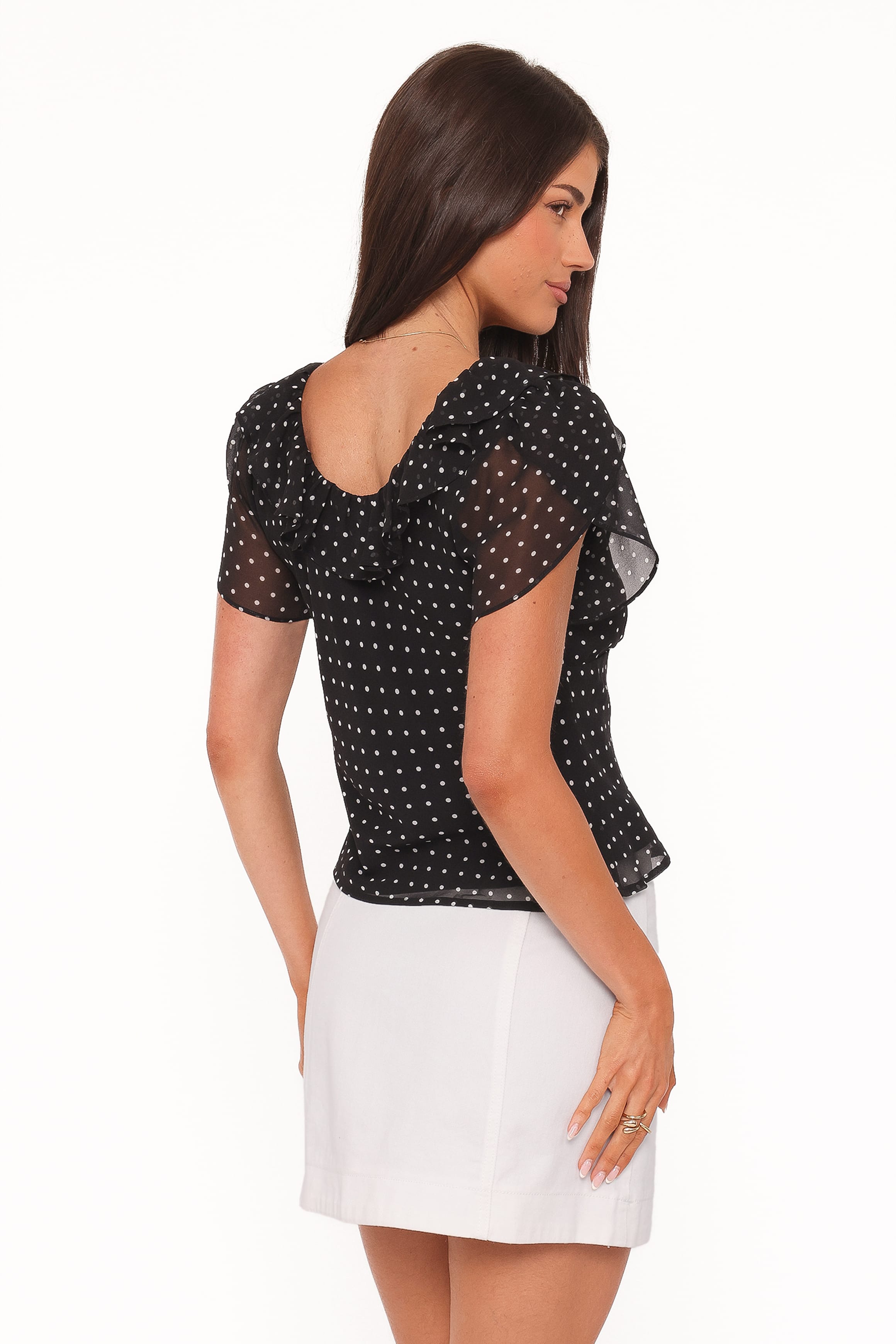 TOPS Dorado Top - Black/White Polkadot