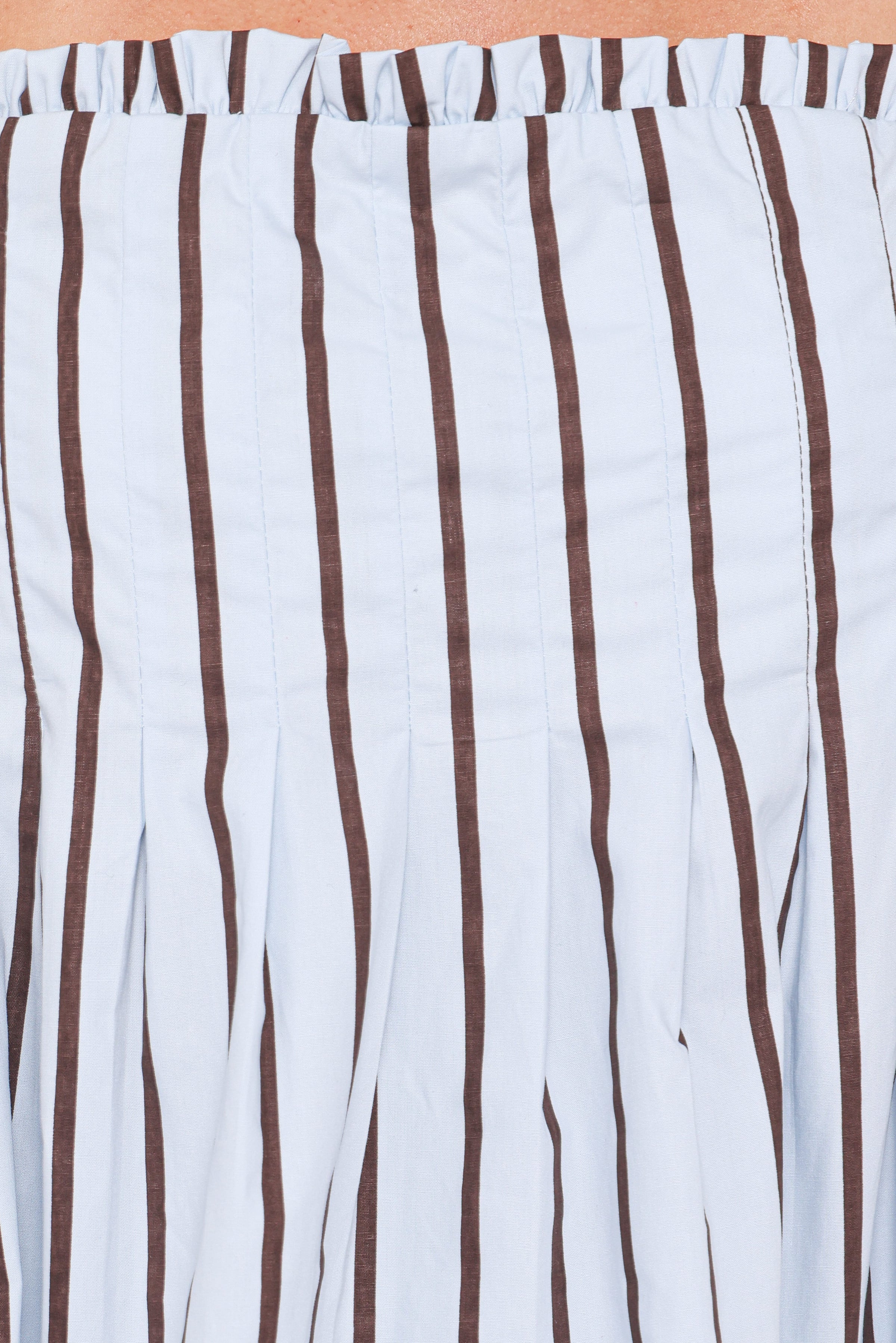 TOPS Dulce Top - Blue/Brown Stripe