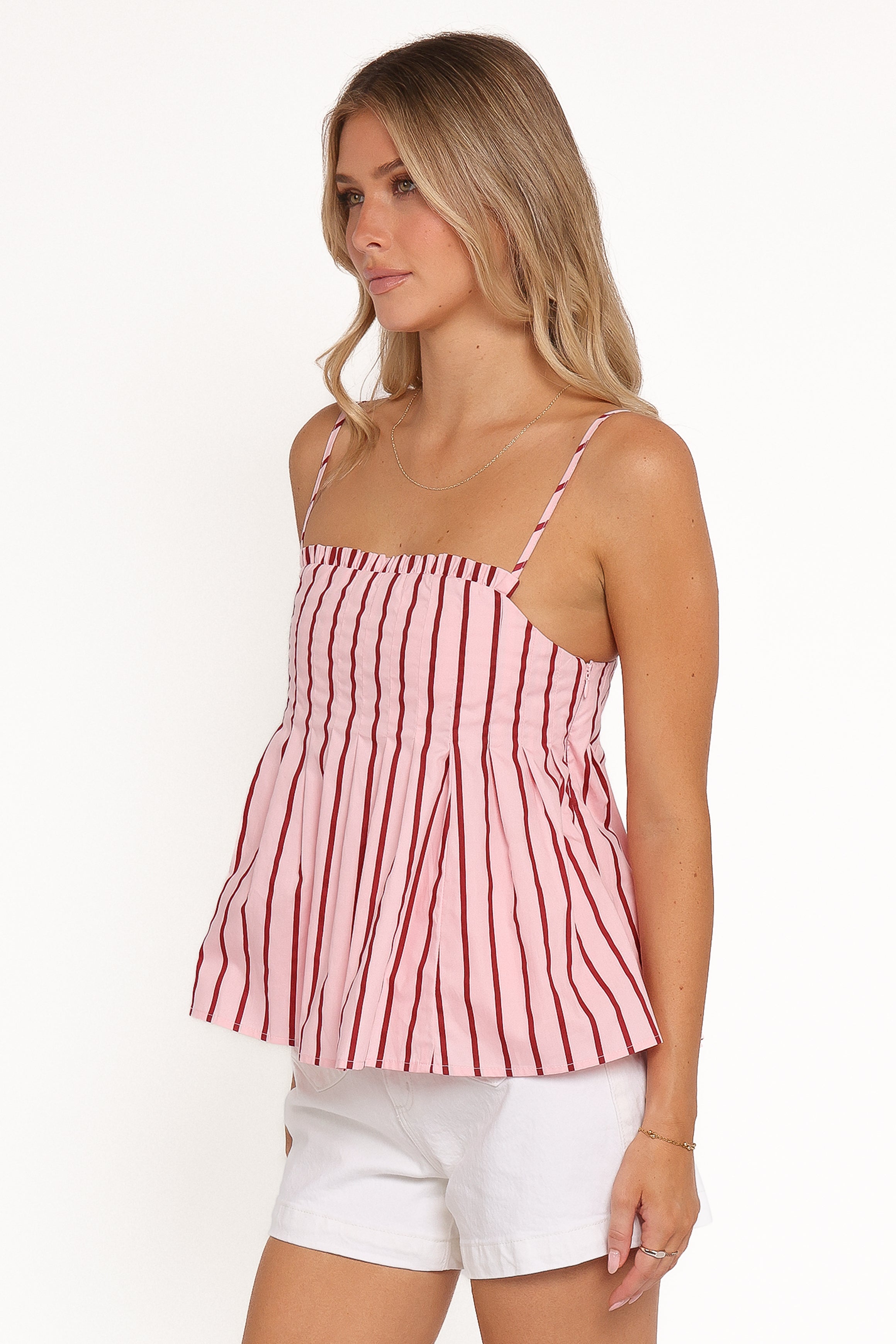 TOPS Dulce Top - Pink Stripe