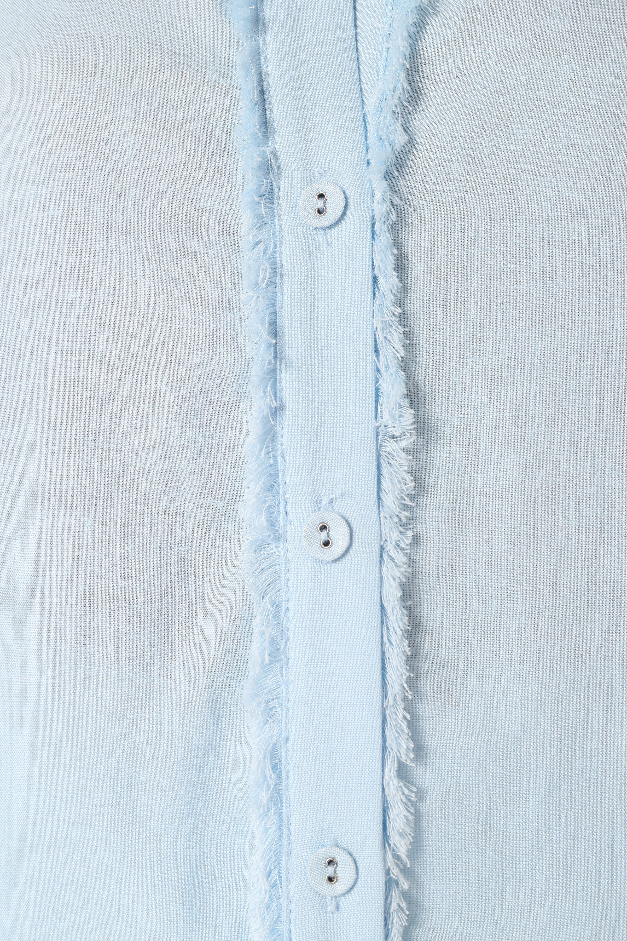 TOPS @Dylan Long Sleeve Button Up Top - Blue