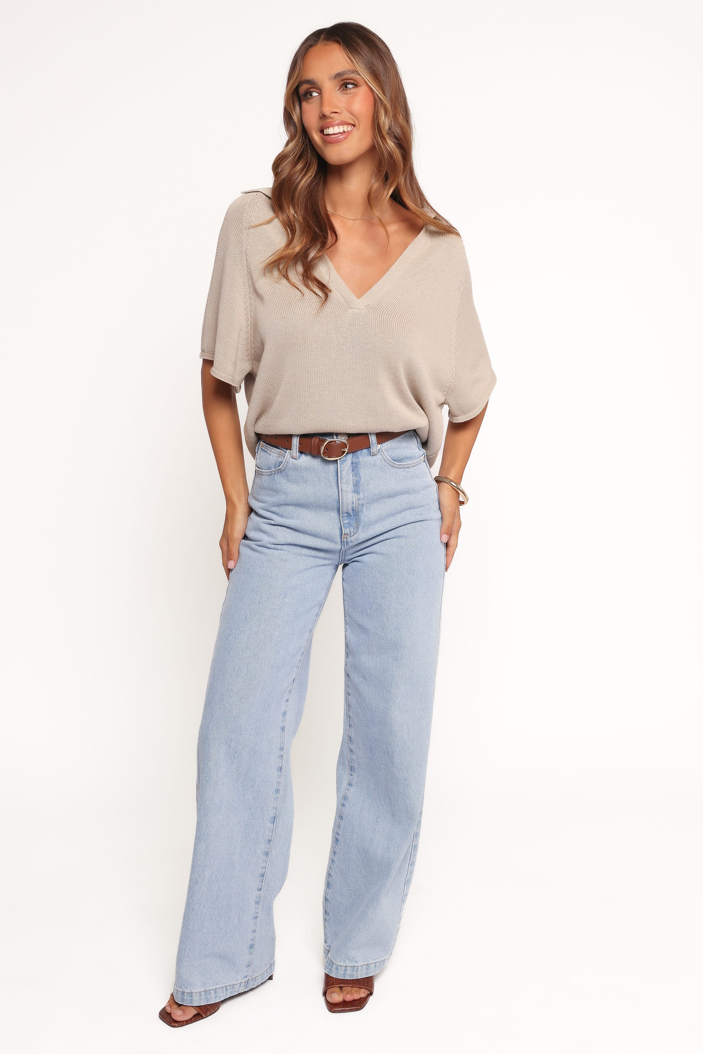 TOPS Eldora Knitted Top - Oatmeal