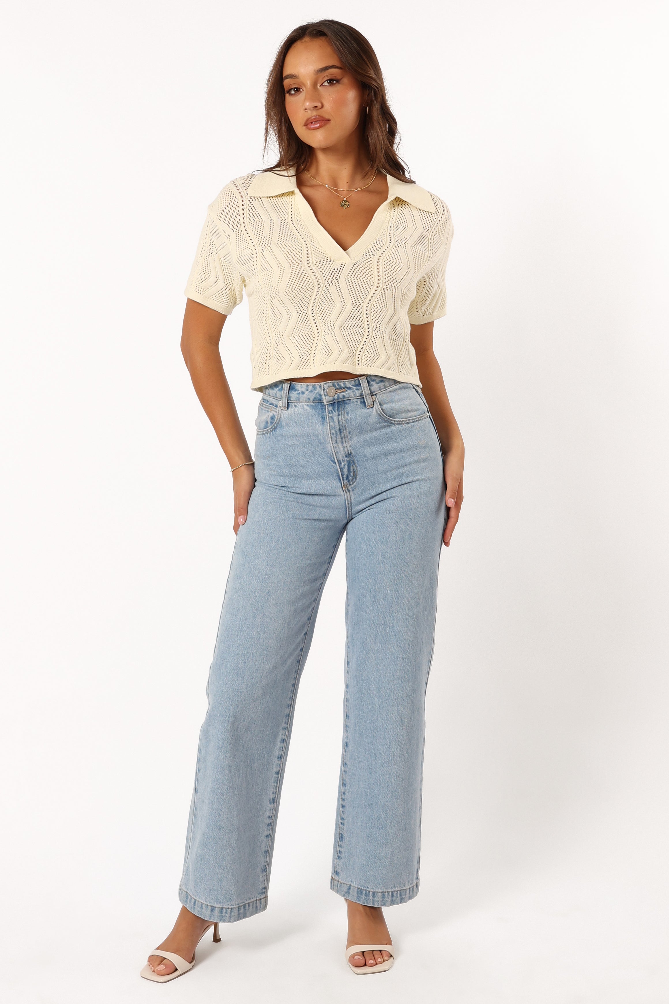 TOPS @Ele Knit Top - Cream