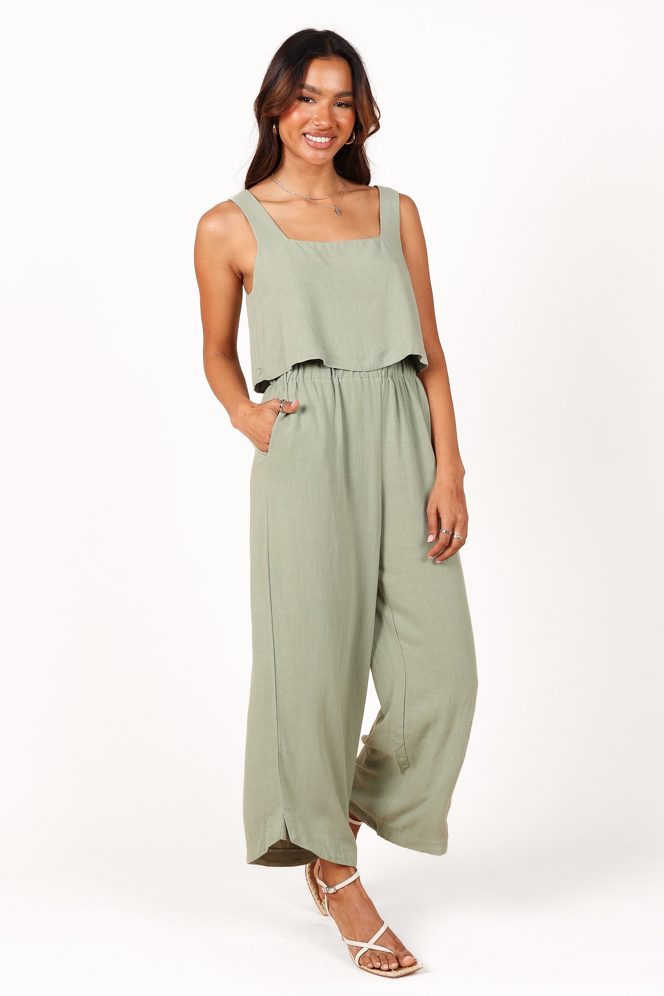TOPS Eleanor Cropped Top - Green