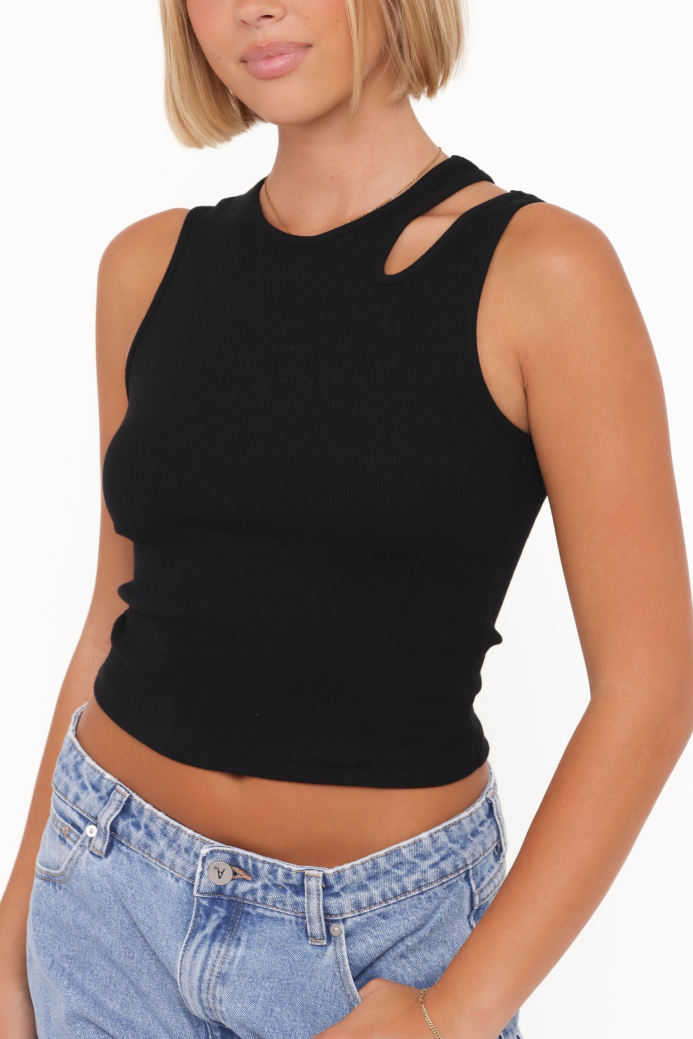 TOPS Elira Cut Out Tank - Black
