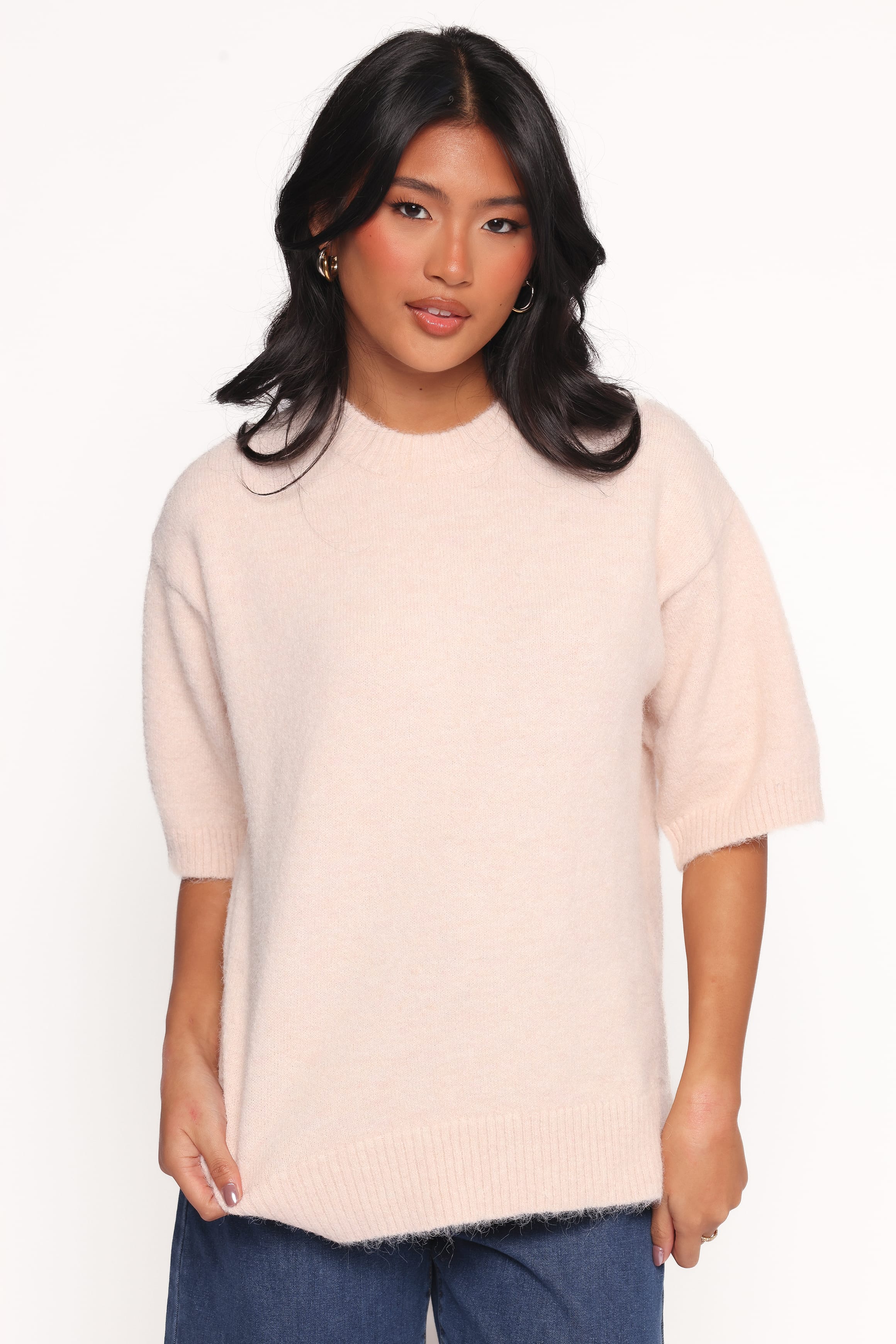 TOPS Elmira Knitted Tee - Light Pink