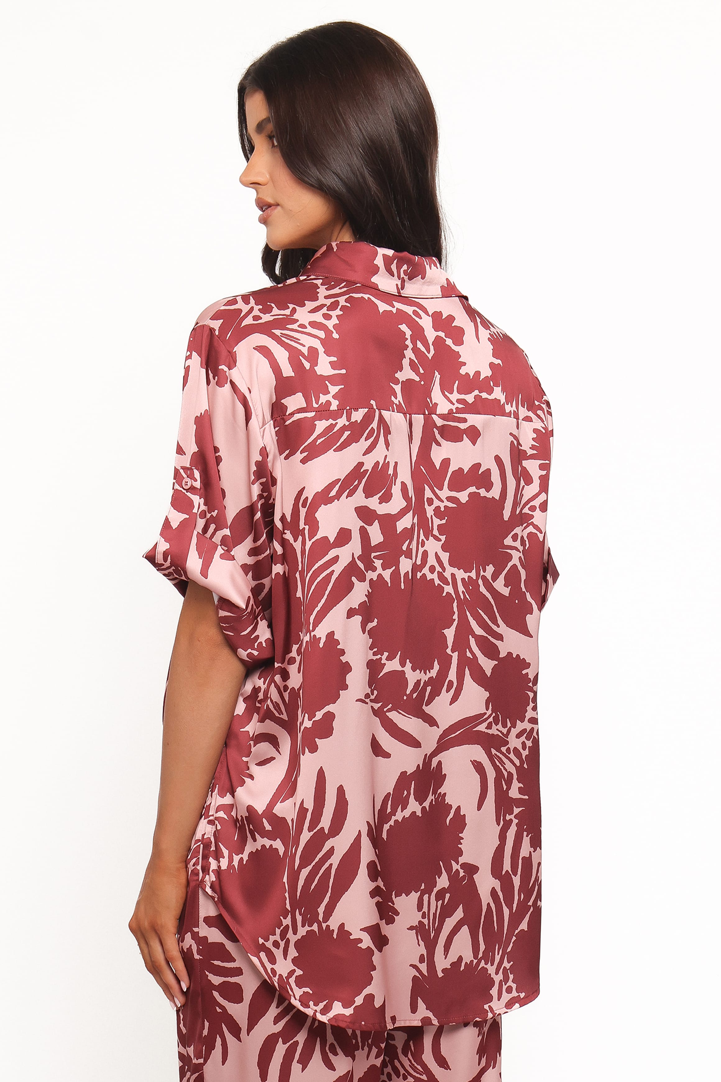 TOPS Elysia Shirt - Pink Burgundy