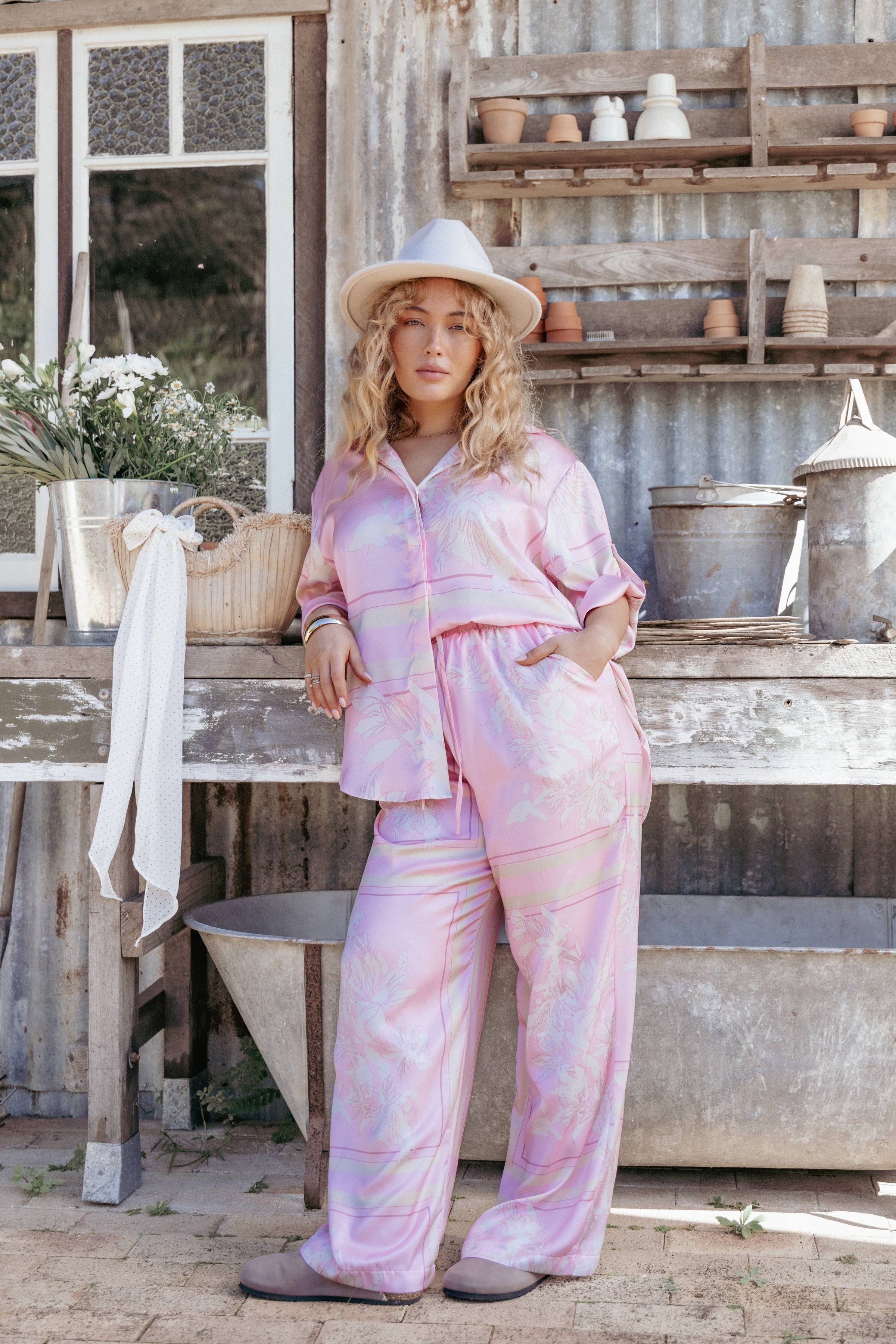 TOPS Elysia Shirt - Pink White