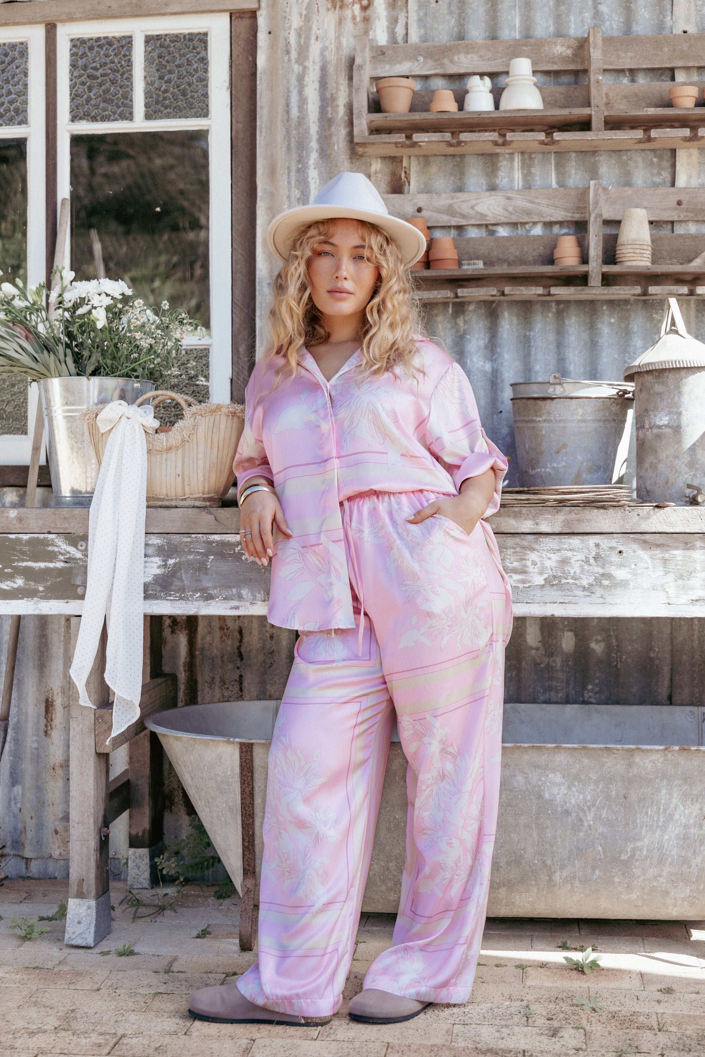 TOPS Elysia Shirt - Pink White