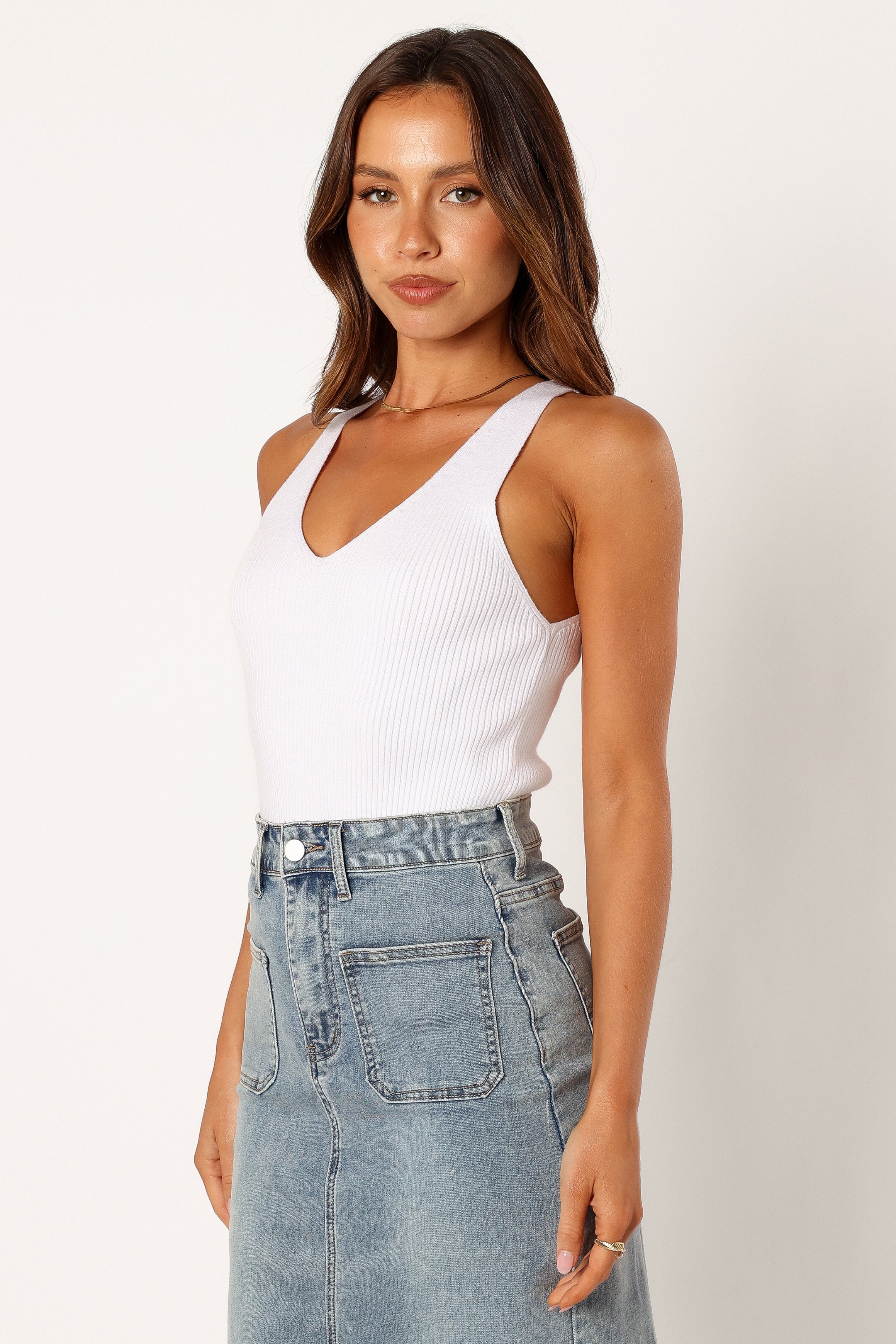 TOPS @Emily Rib Top - White