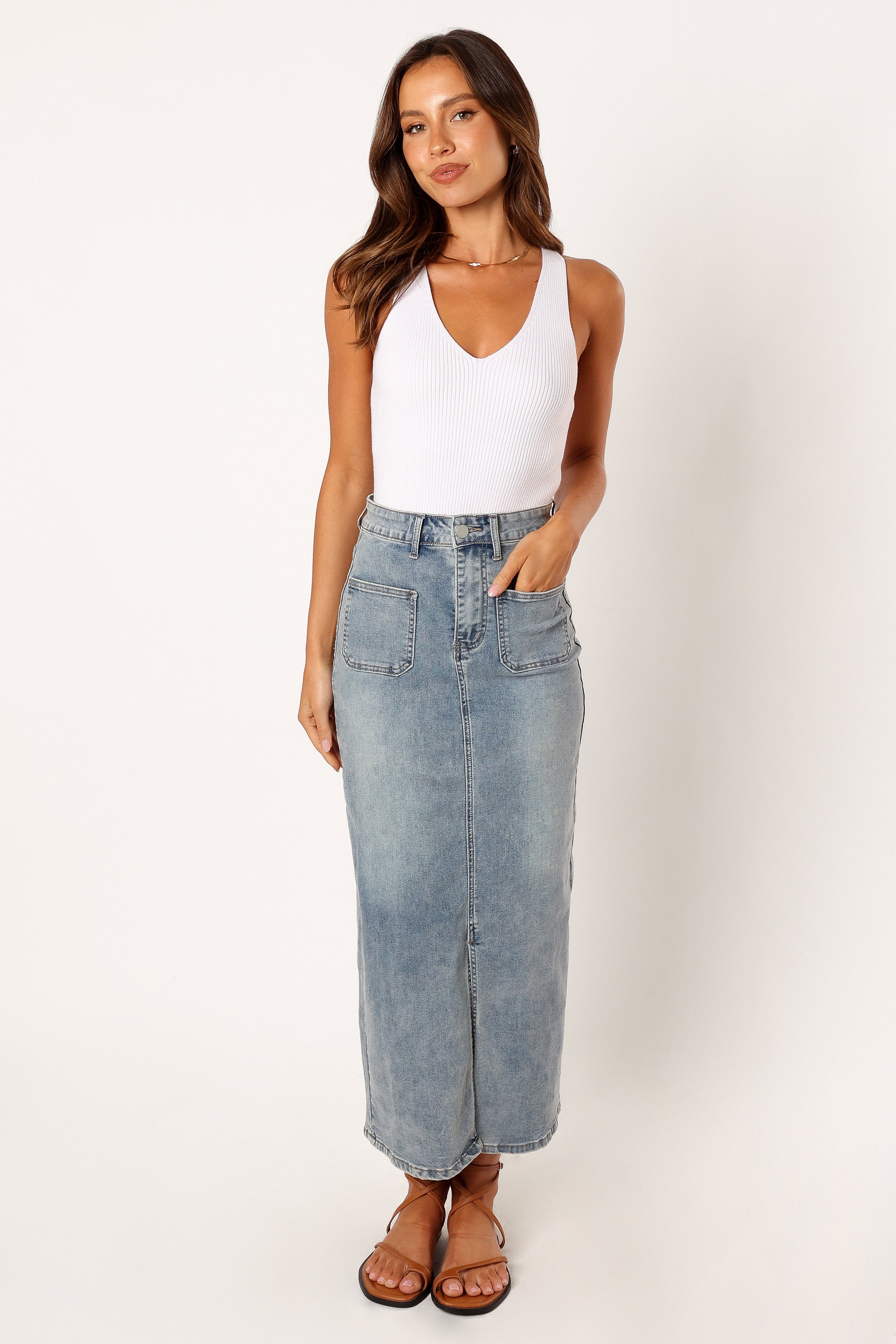 TOPS @Emily Rib Top - White