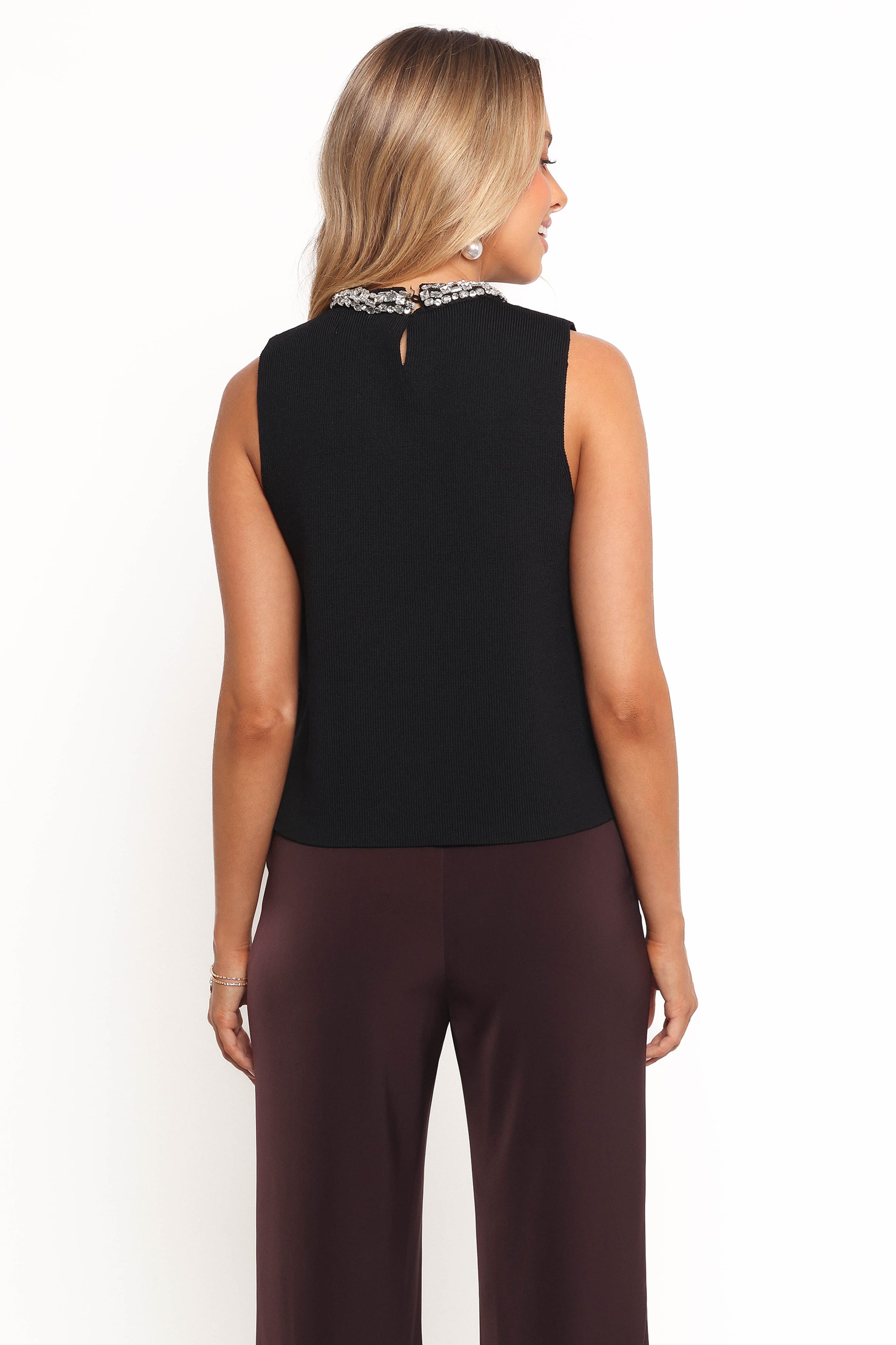 TOPS Emma Embellished Top - Black