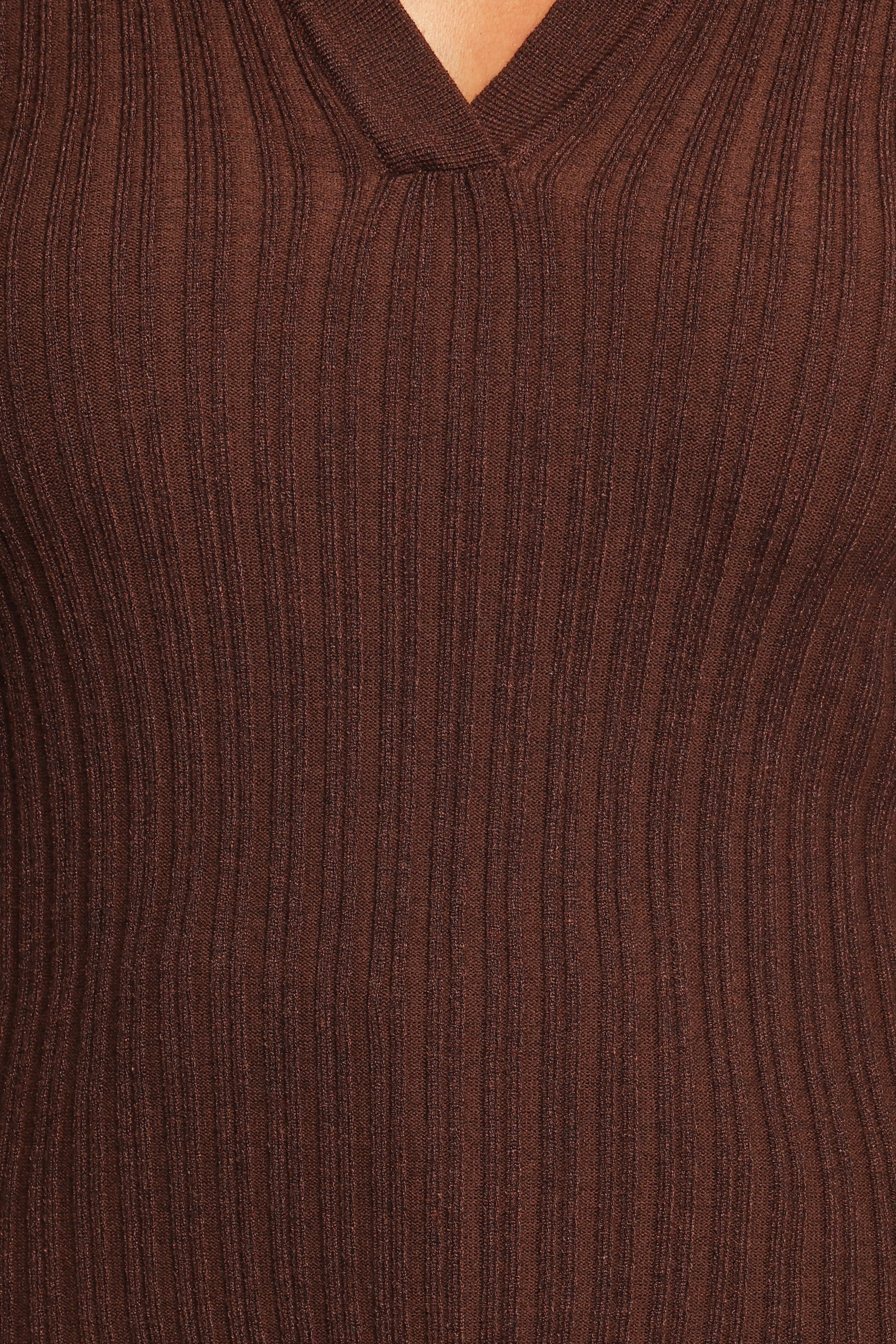 TOPS Emmerson Long Sleeve Knit Top - Chocolate