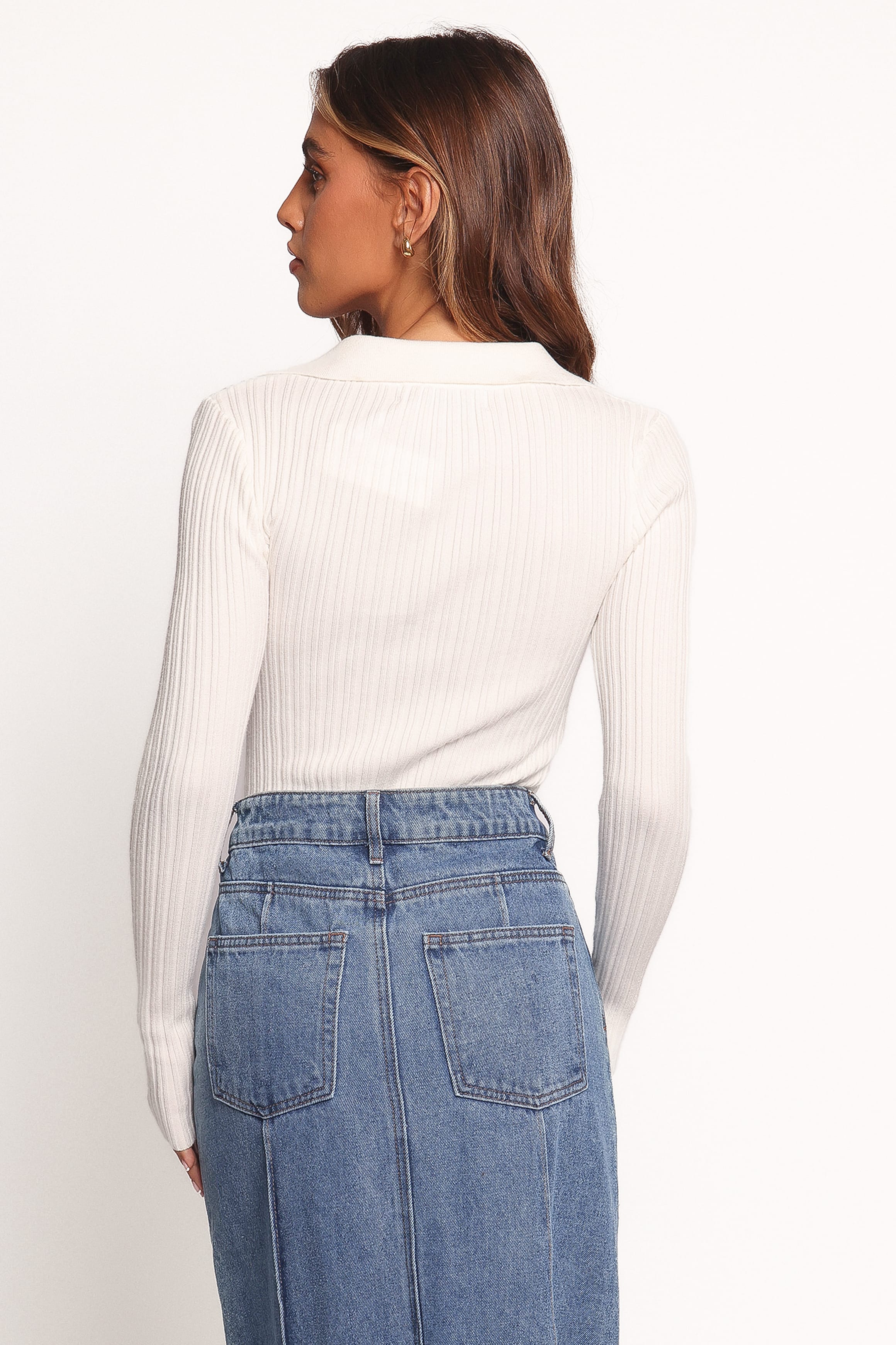 TOPS Emmerson Long Sleeve Knit Top - White
