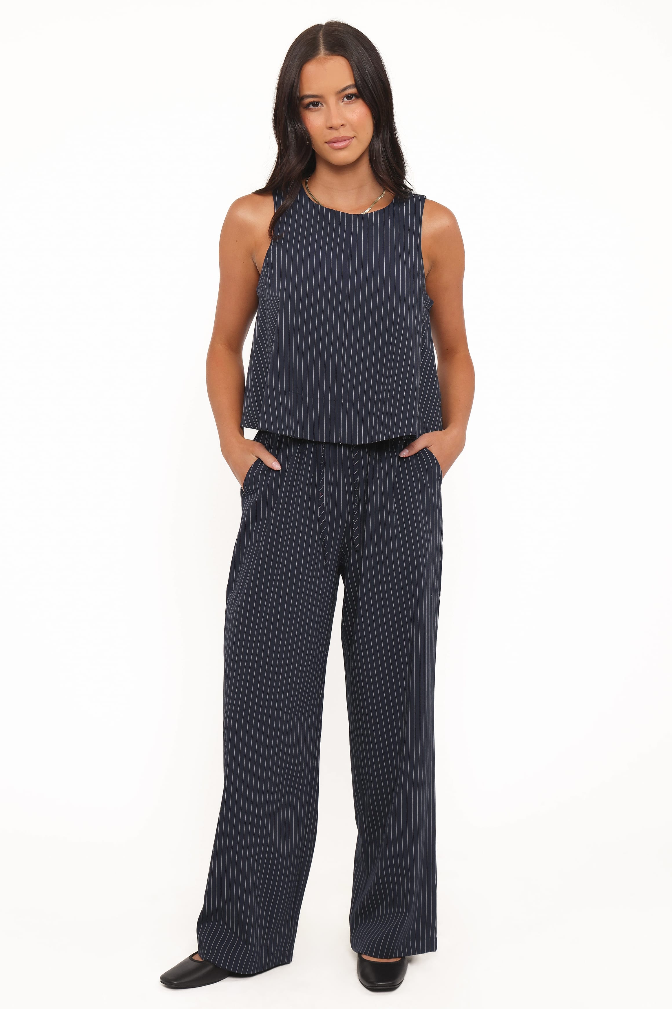 TOPS Enda Top - Navy White Stripe