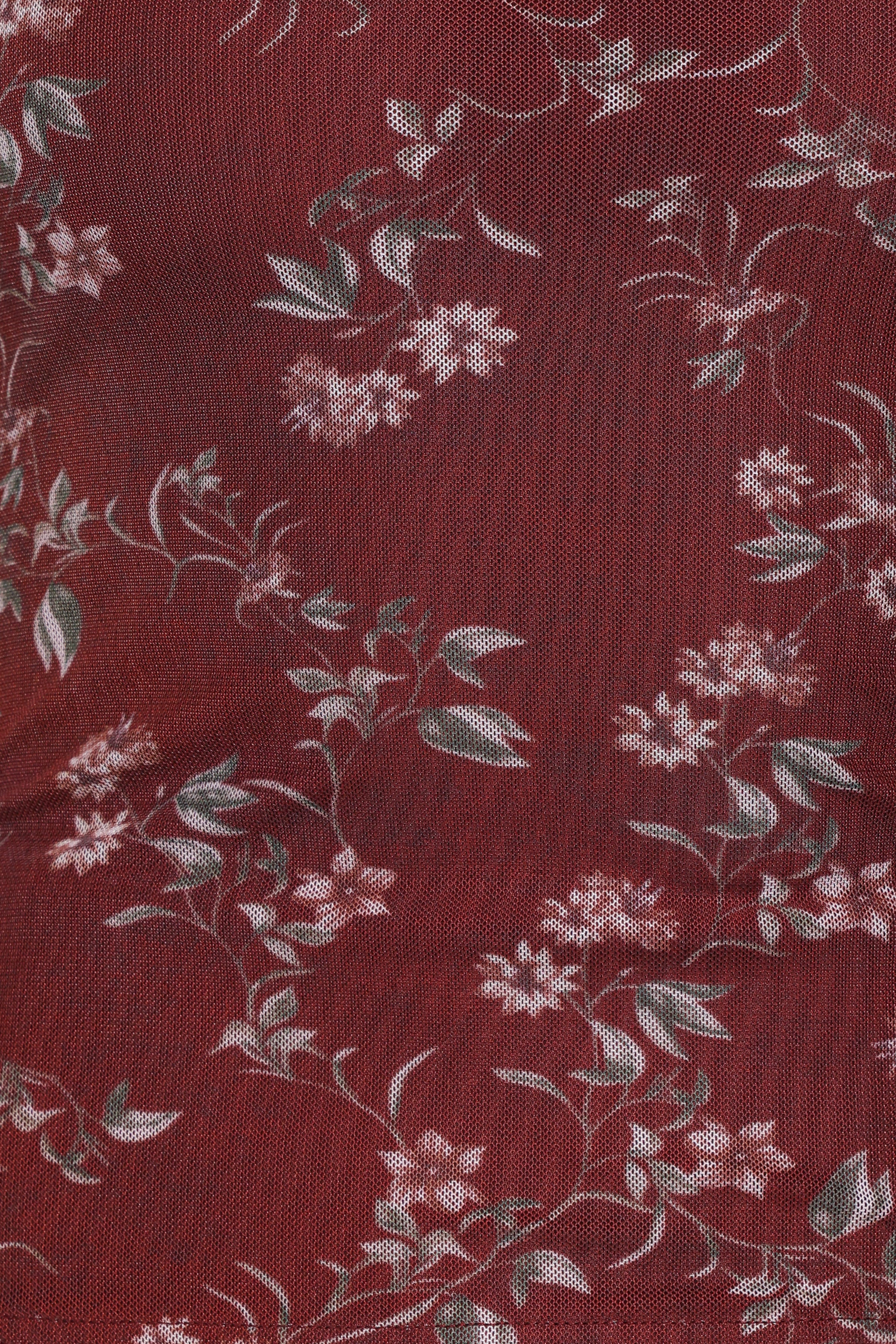 TOPS Ermen Mesh Top - Rust Floral