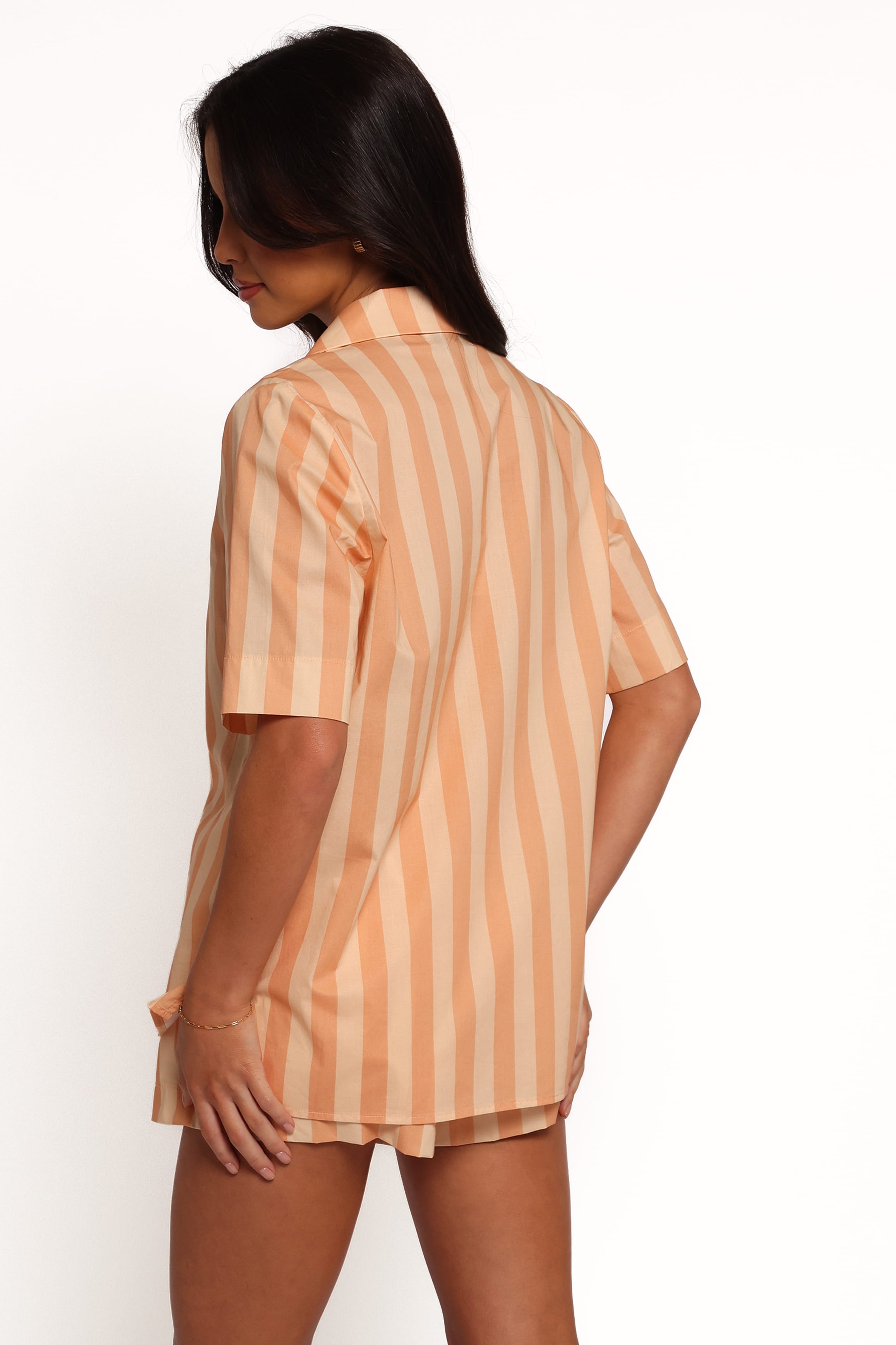 TOPS Essie Tie Front Shirt - Terracotta Stripe