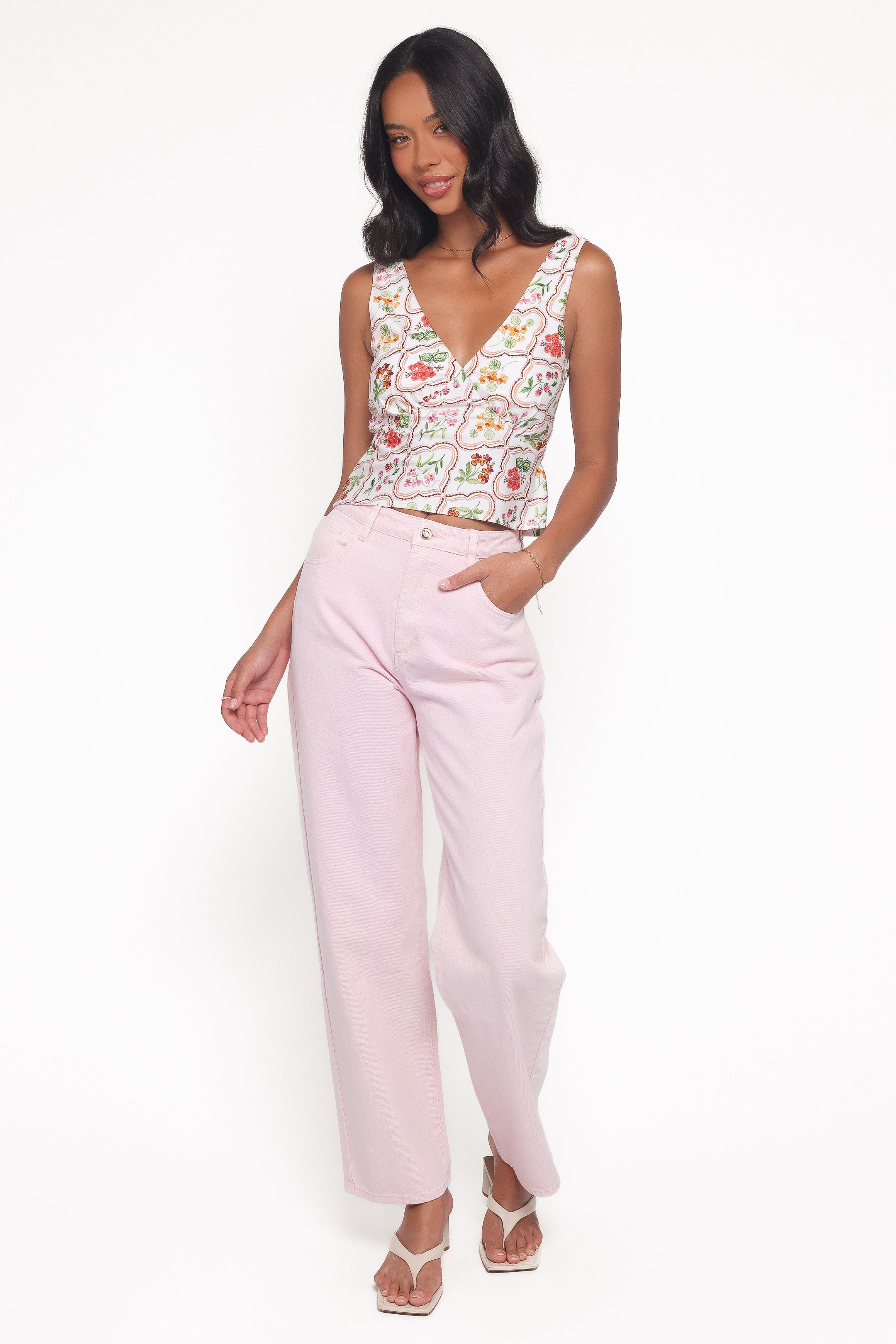 TOPS Evelyn Top - Ivory Wildflower