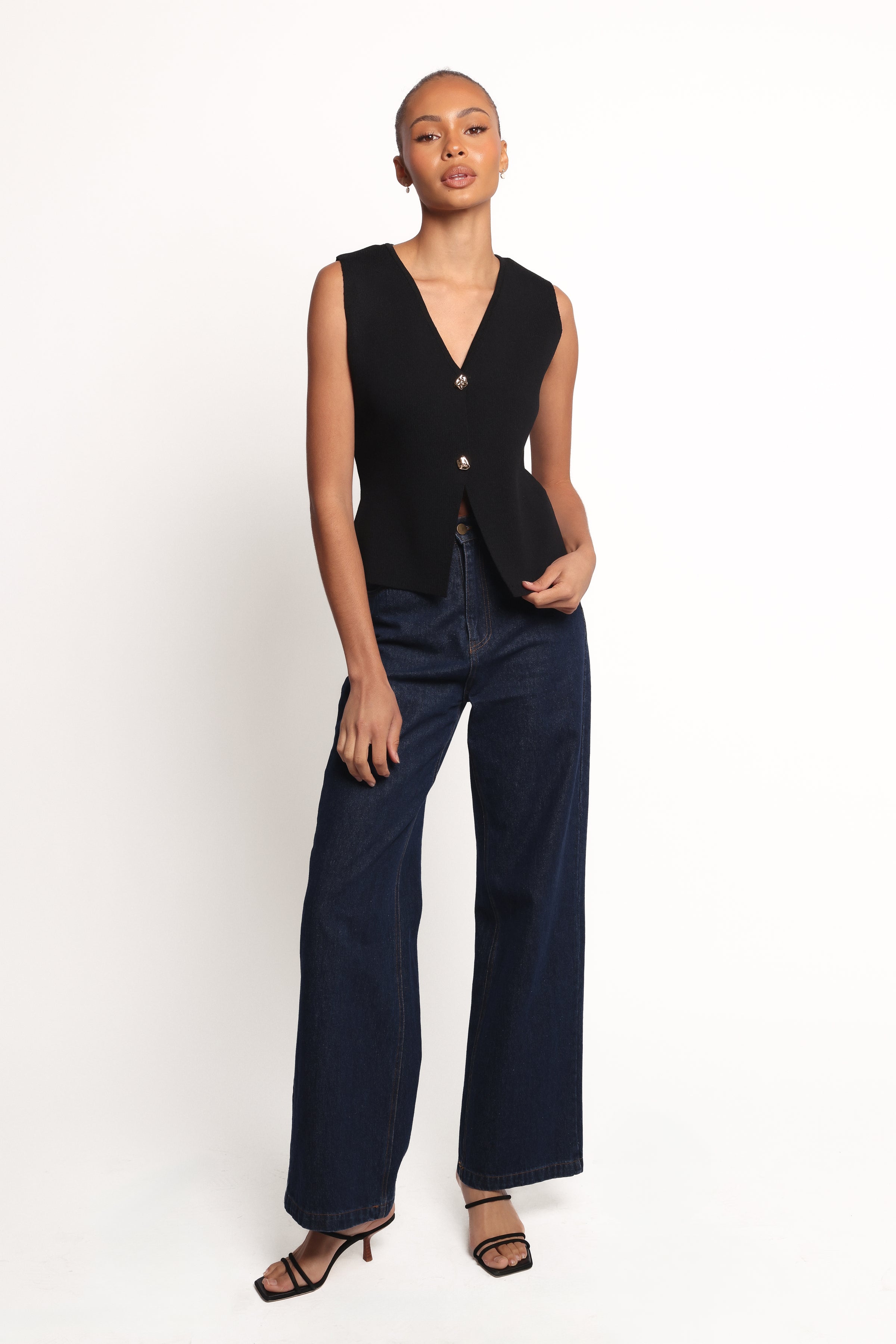 TOPS Everlee Knit Vest Top - Black