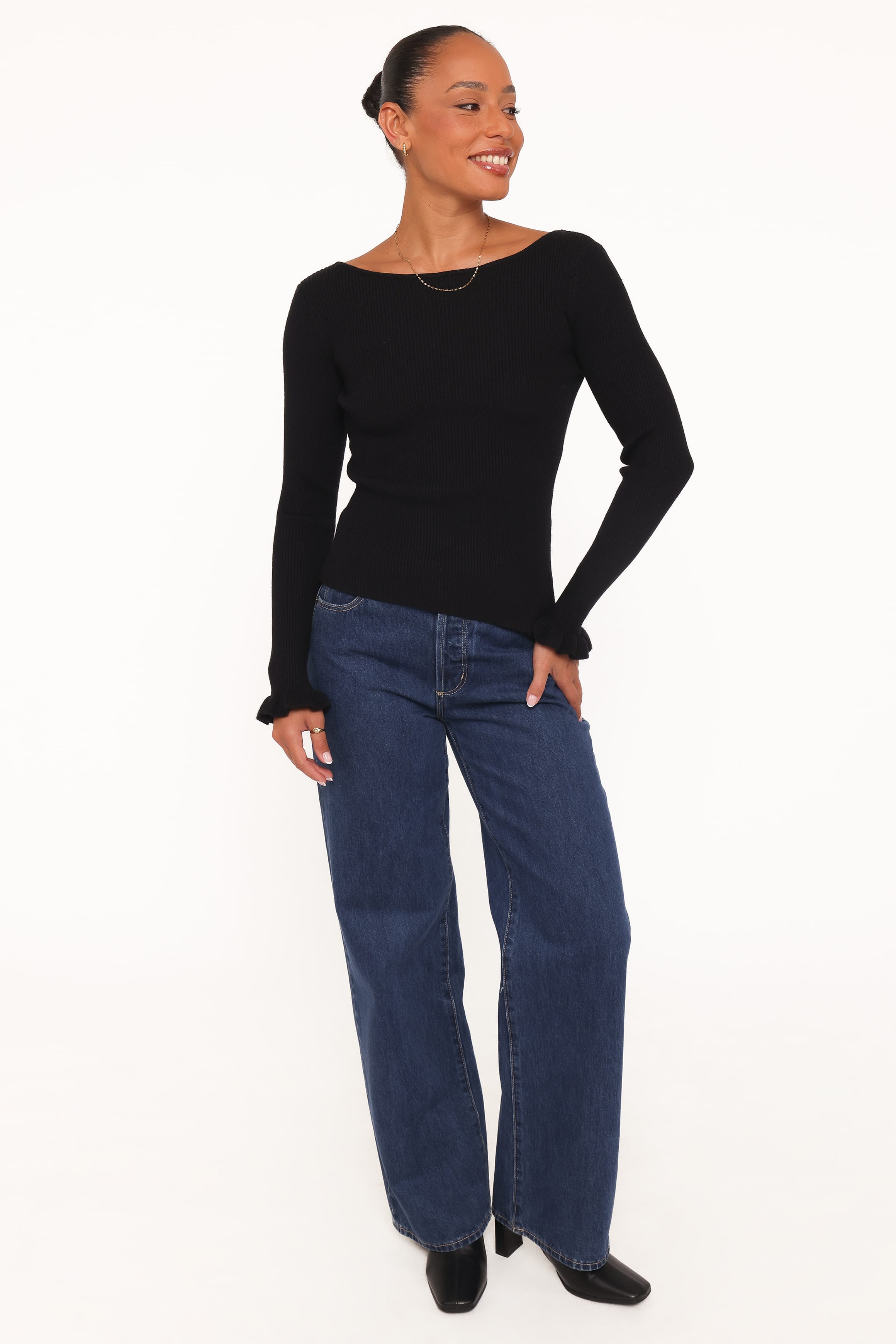 TOPS Fiana Knitted Top - Black