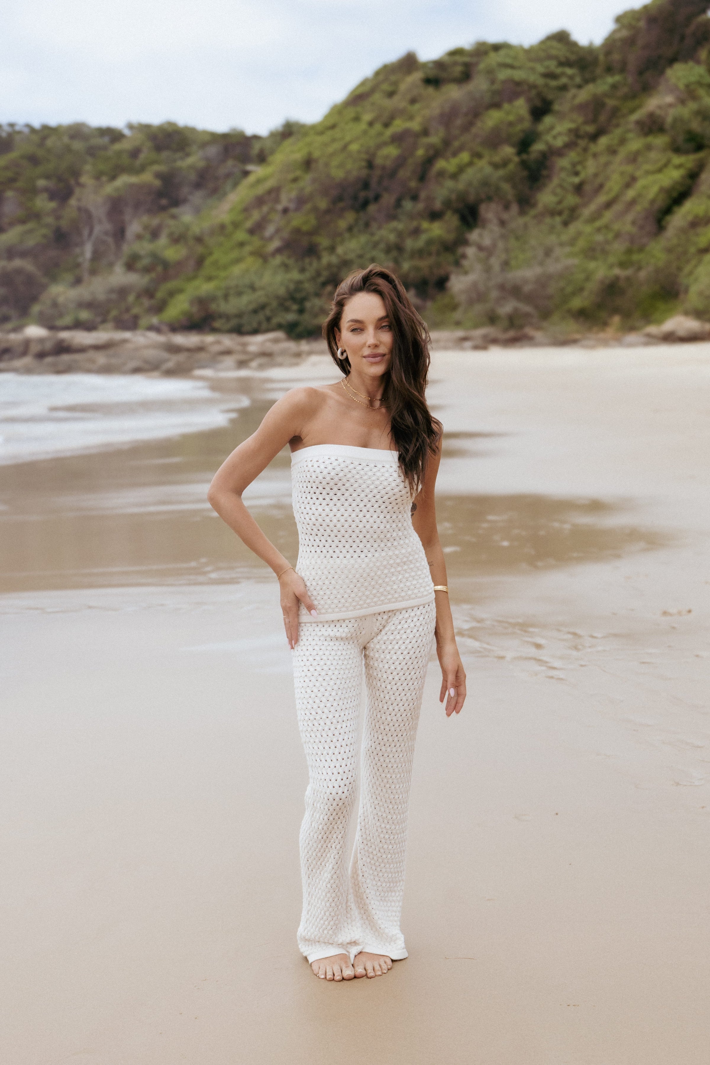 TOPS Fonte Strapless Knit Top - Cream