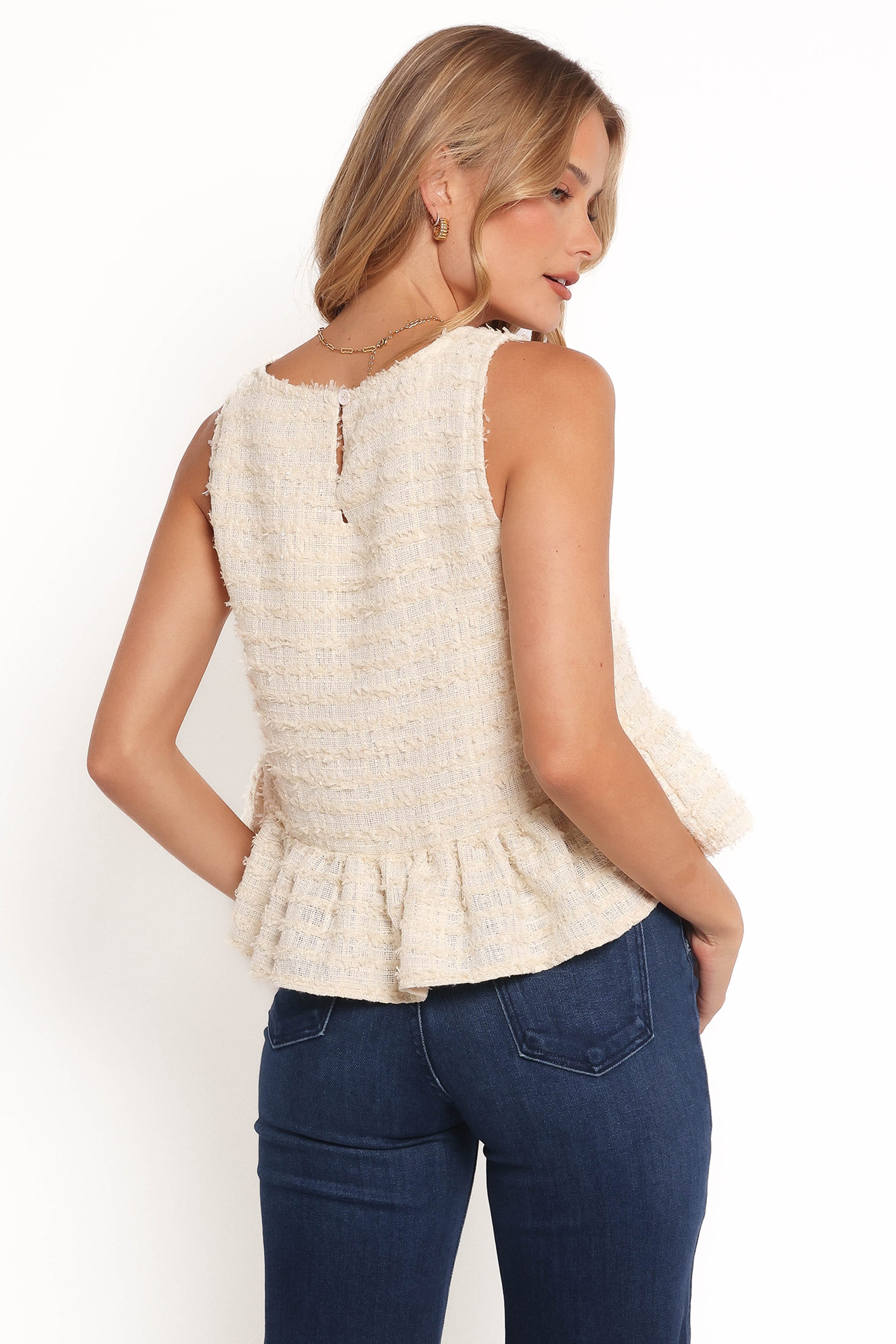 TOPS Fren Ruffle Top - Cream