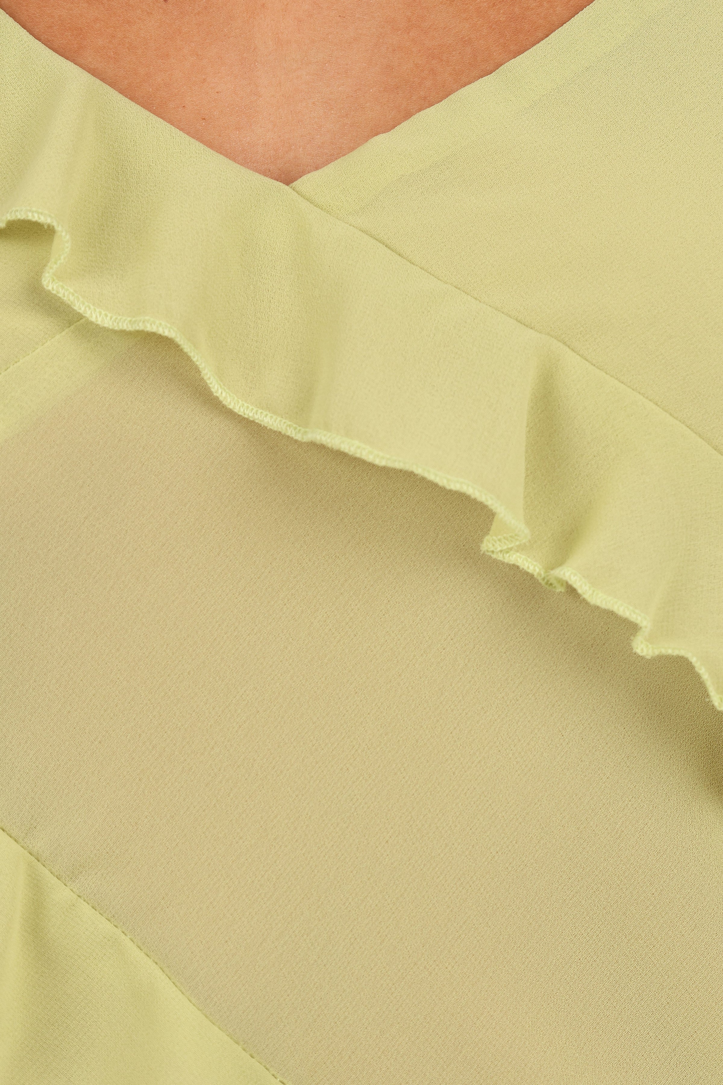 TOPS Gabrielle Ruffle Top - Meadow Green