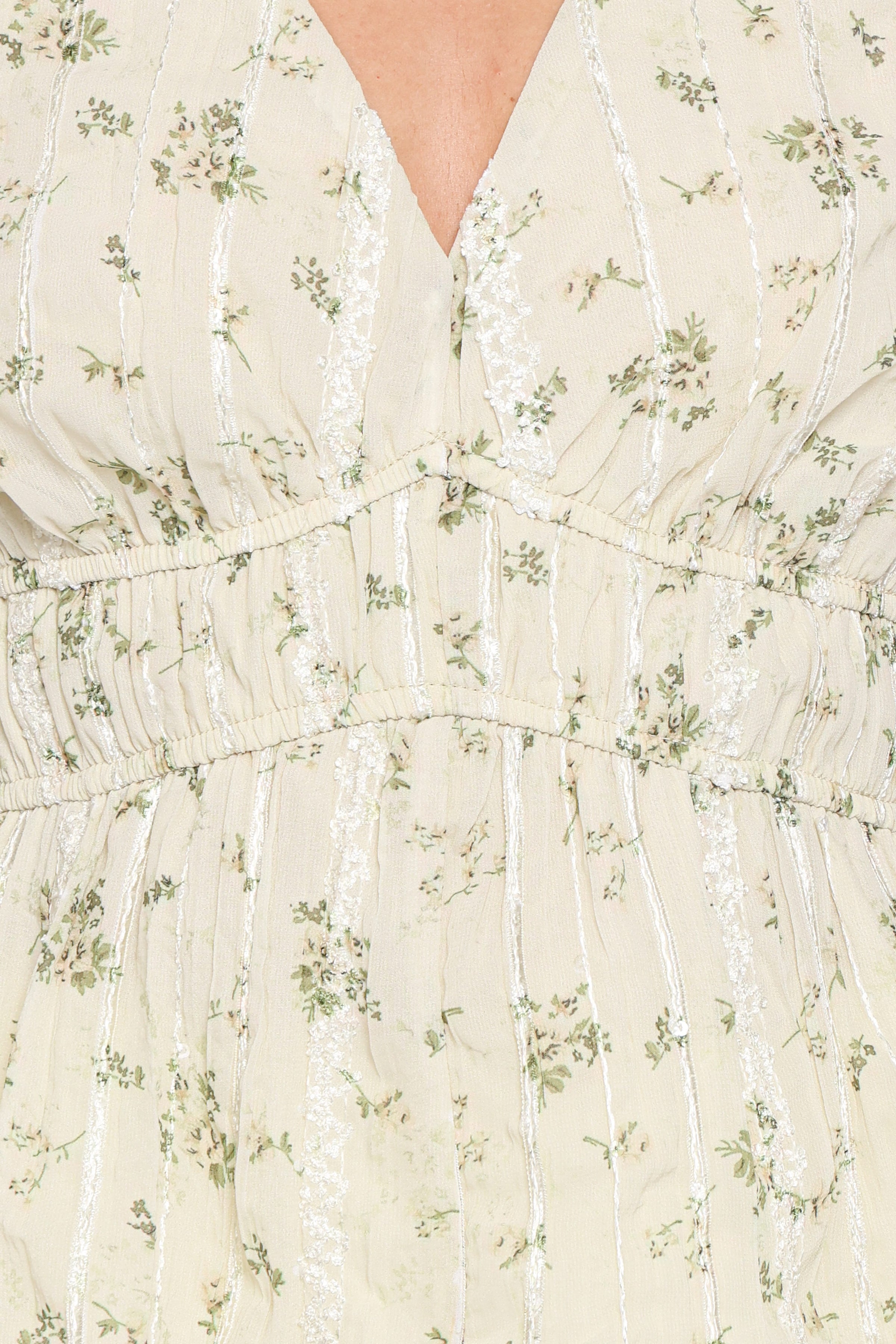 TOPS Griffin Peplum Blouse - Green Floral