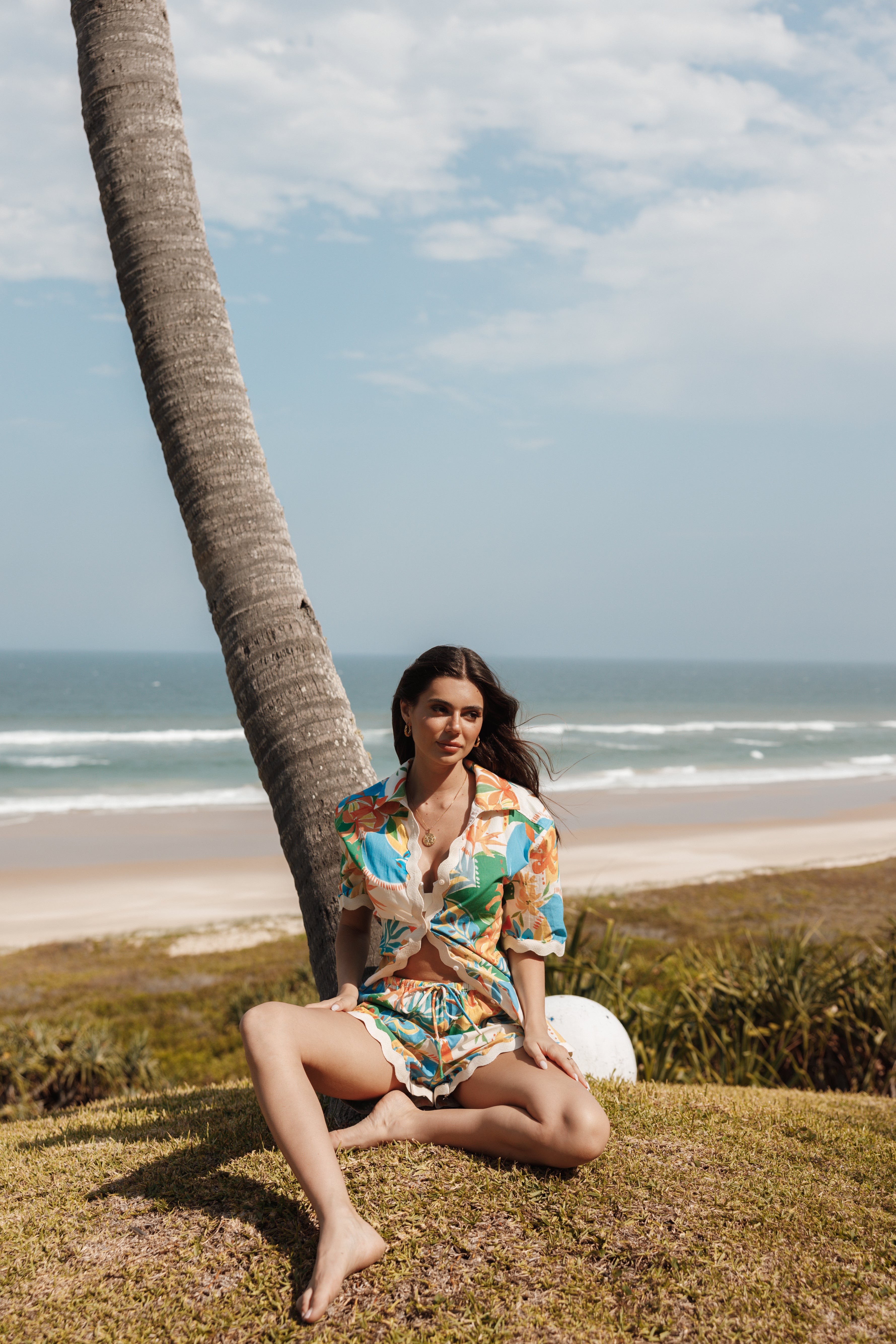 TOPS Harriet Button Down Top - Malta Print