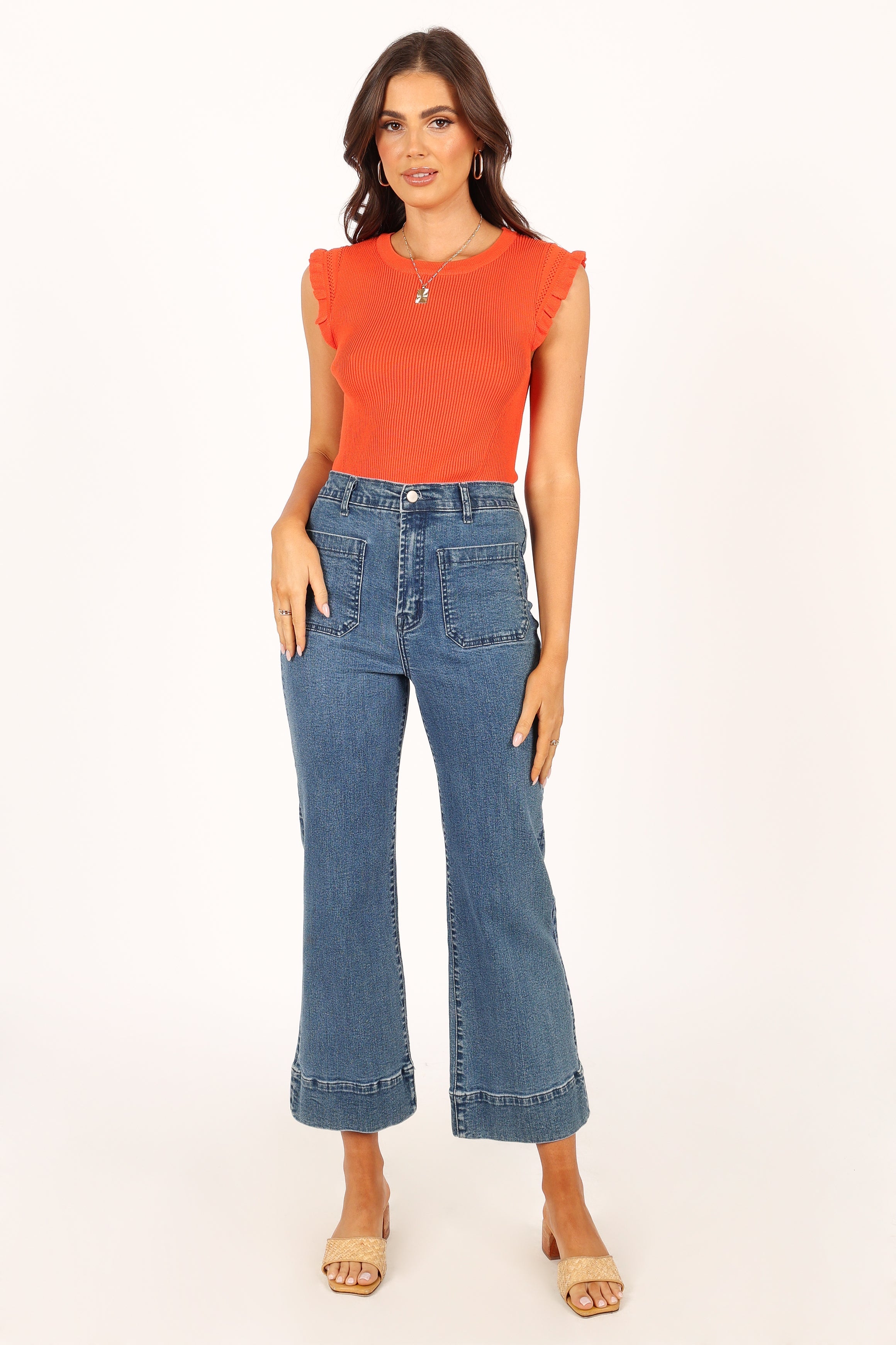 TOPS @Henderson Knit Top - Coral Red