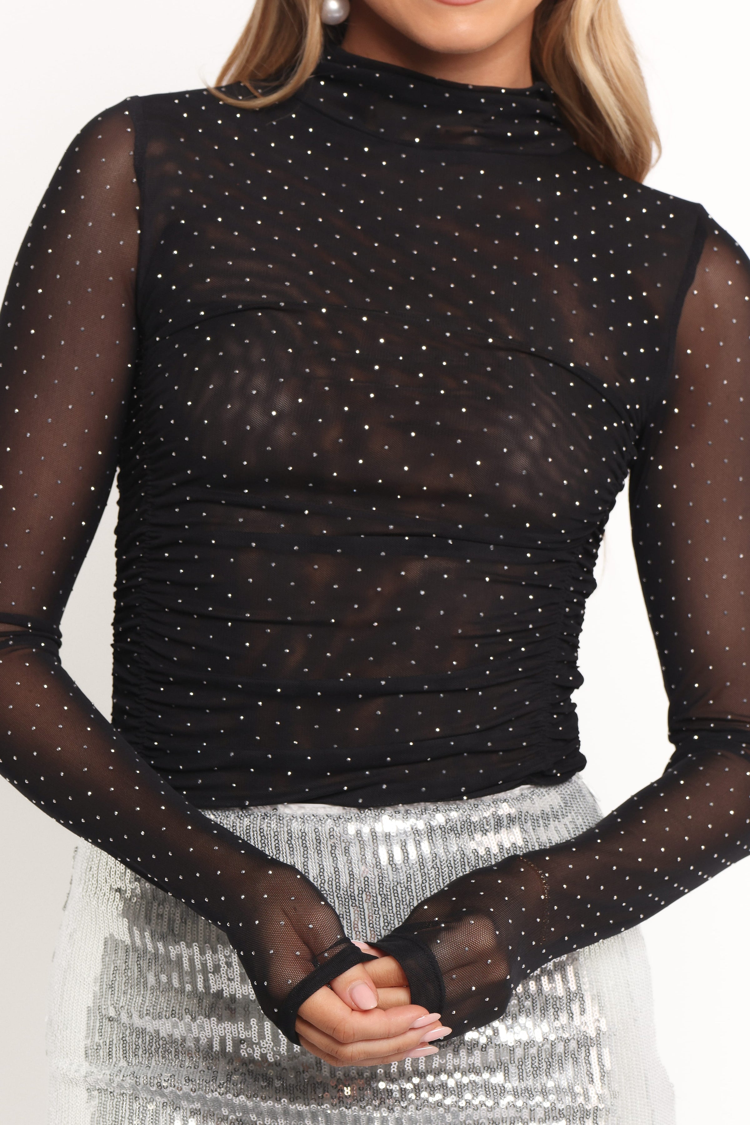 TOPS Hia Mesh Top - Black