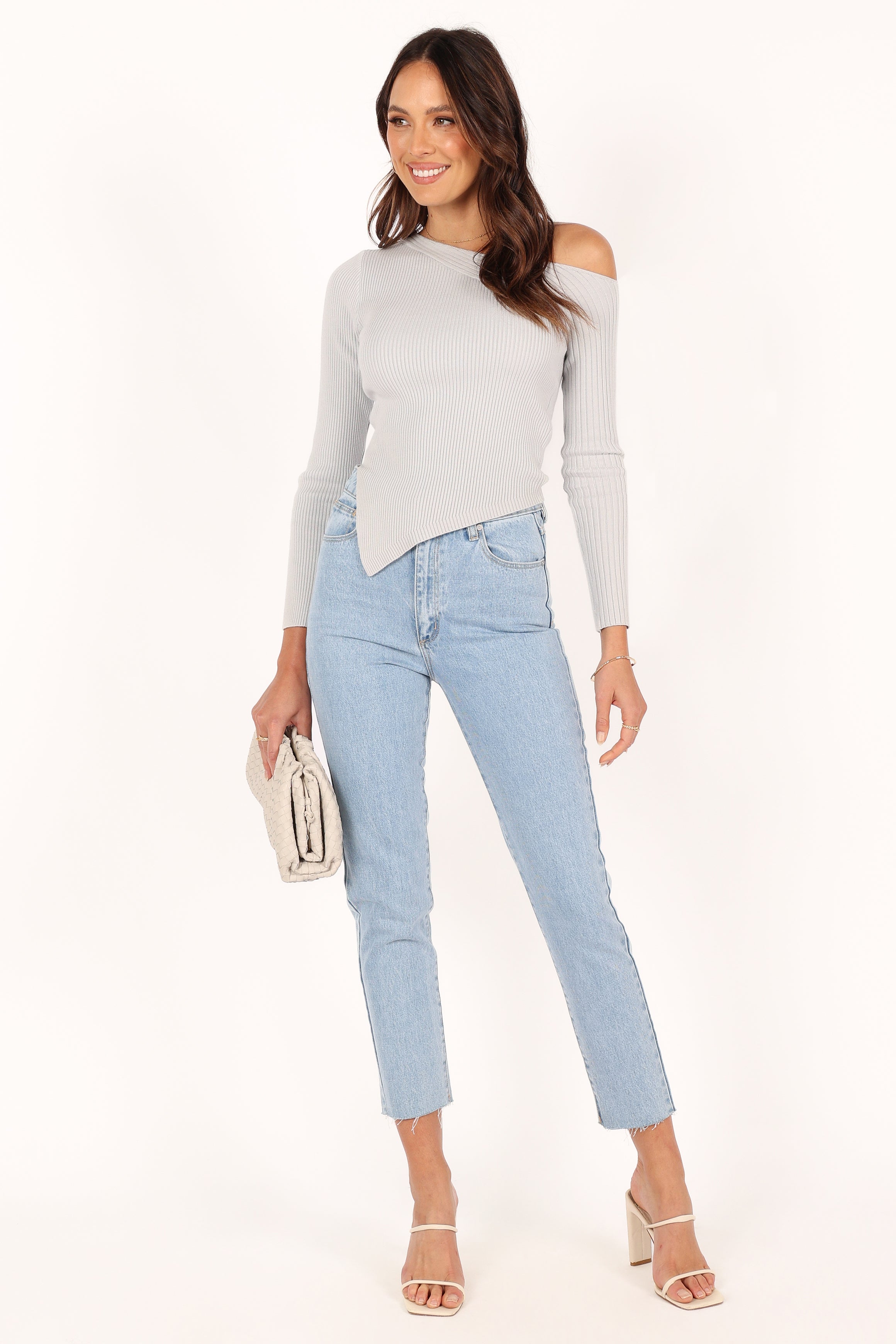 TOPS @Hunter Knit Top - Grey