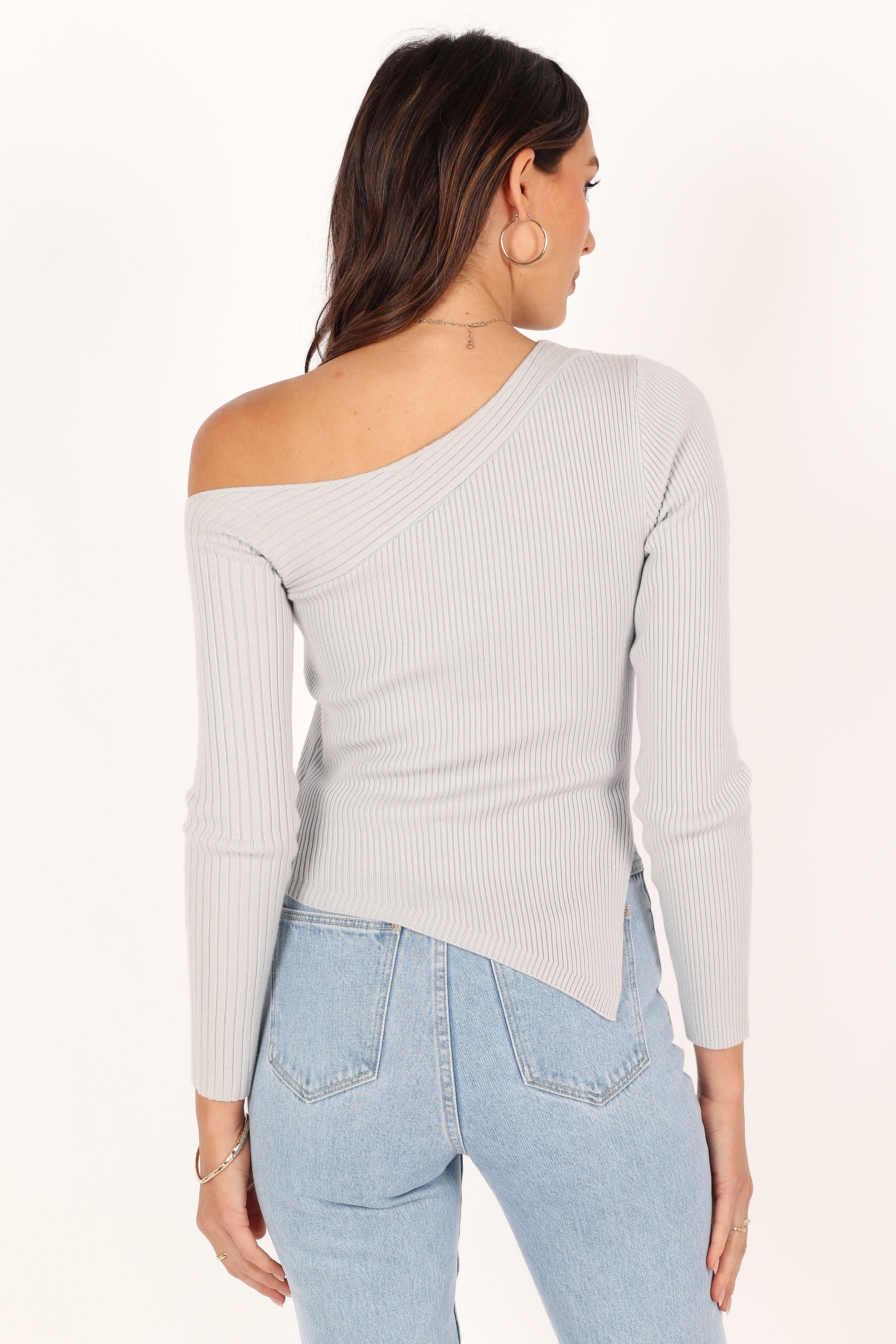 TOPS @Hunter Knit Top - Grey