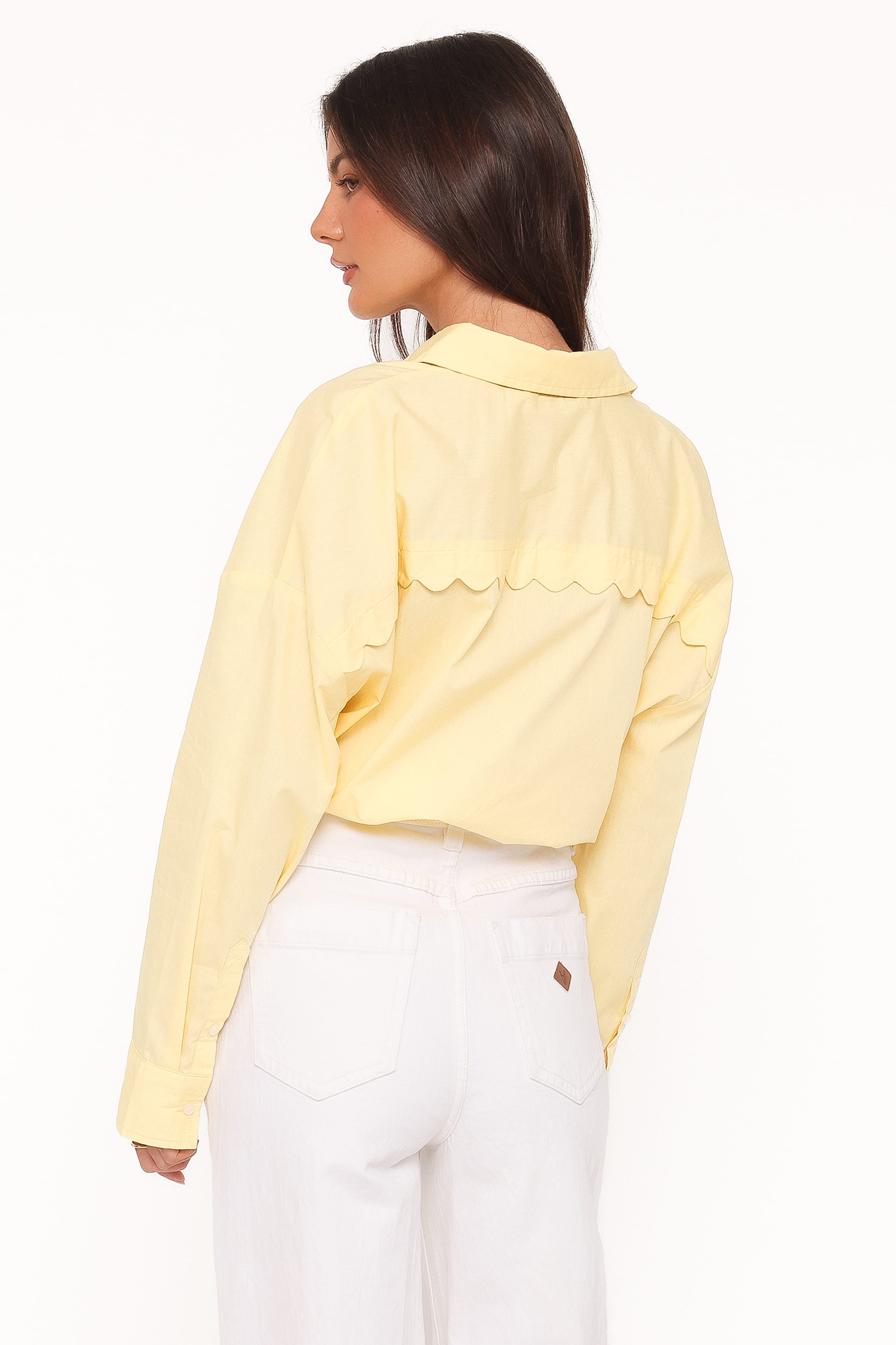 TOPS Inez Scallop Shirt - Yellow