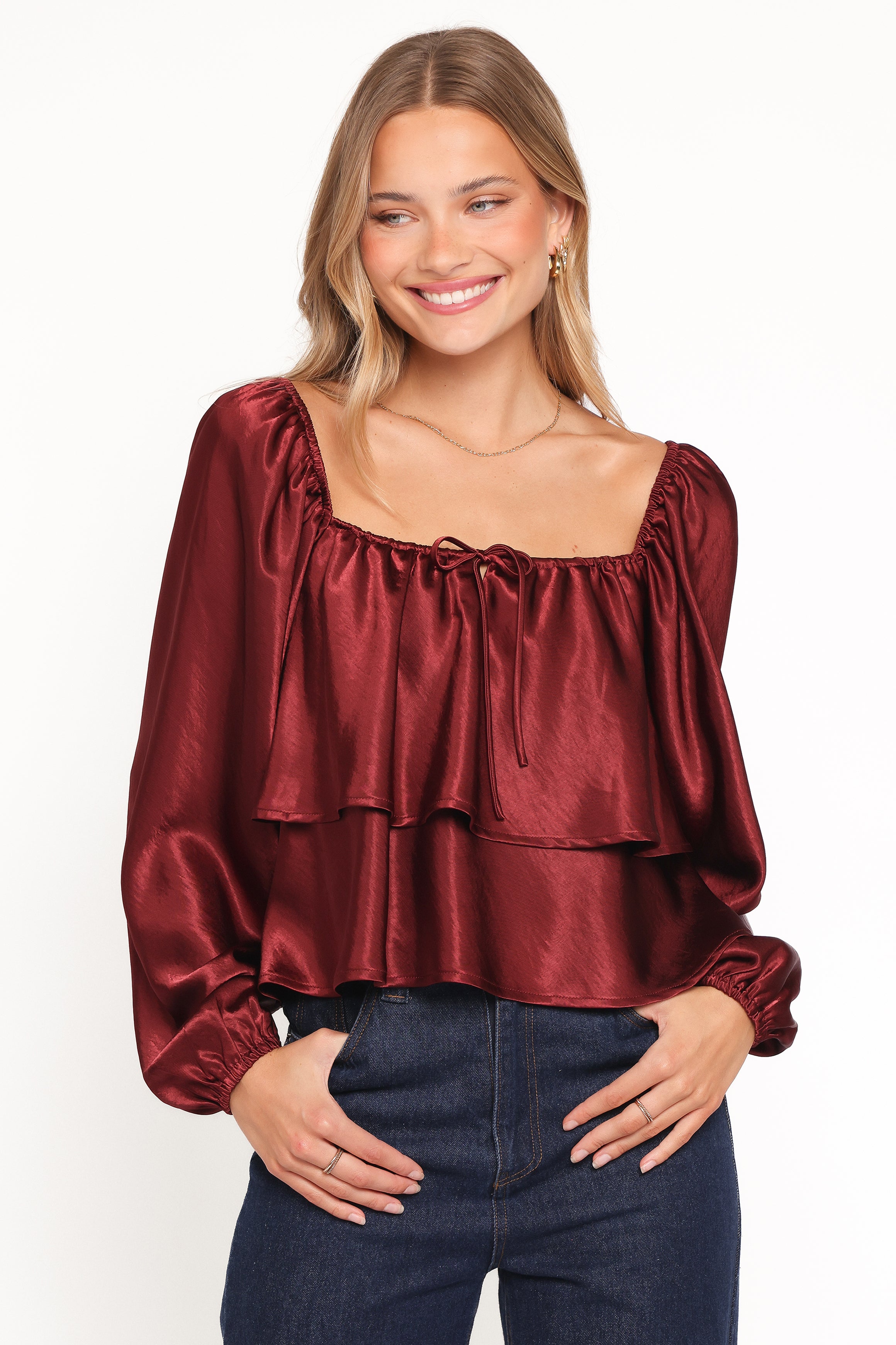 TOPS Janina Blouse - Wine