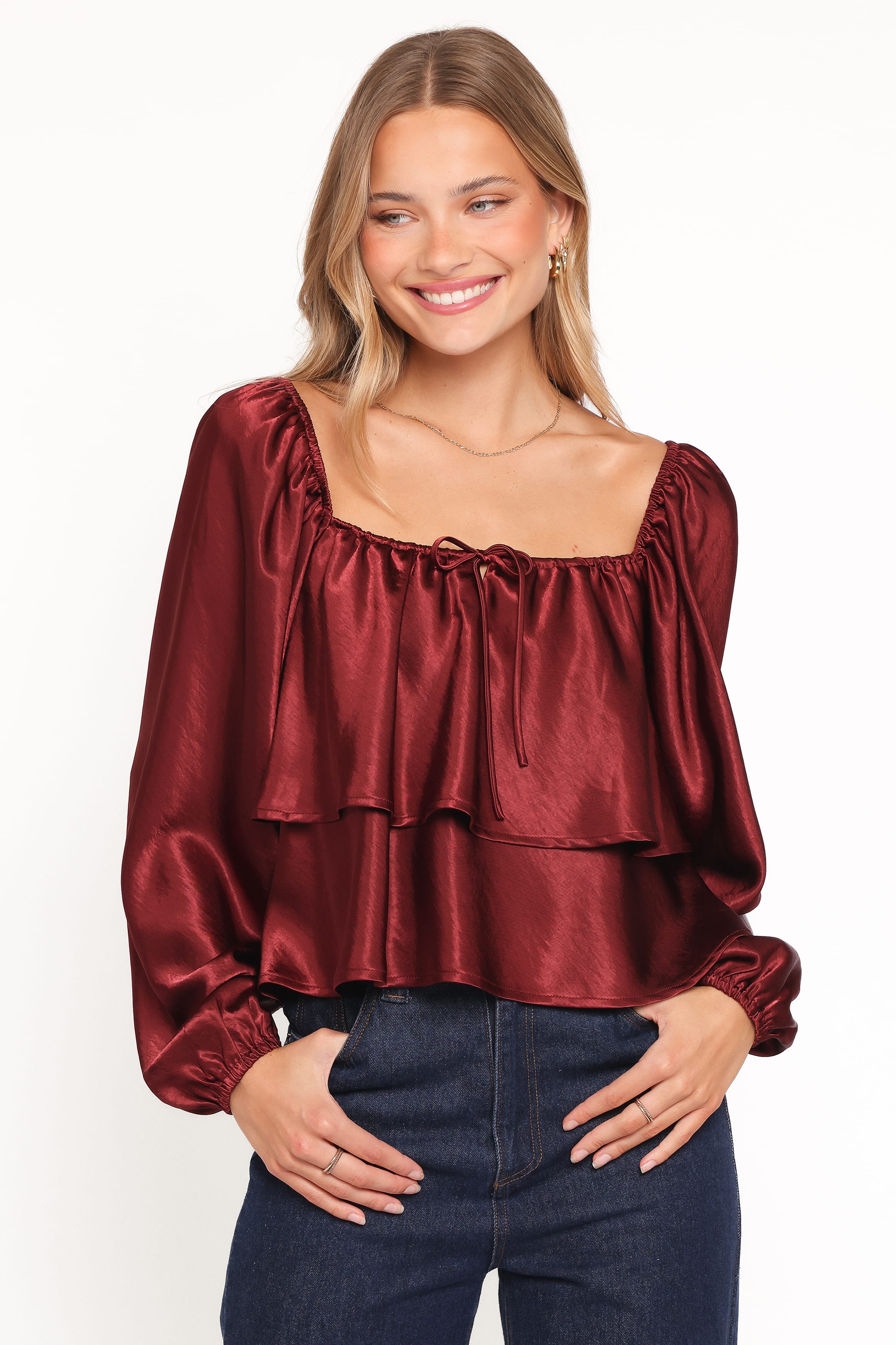 TOPS Janina Blouse - Wine