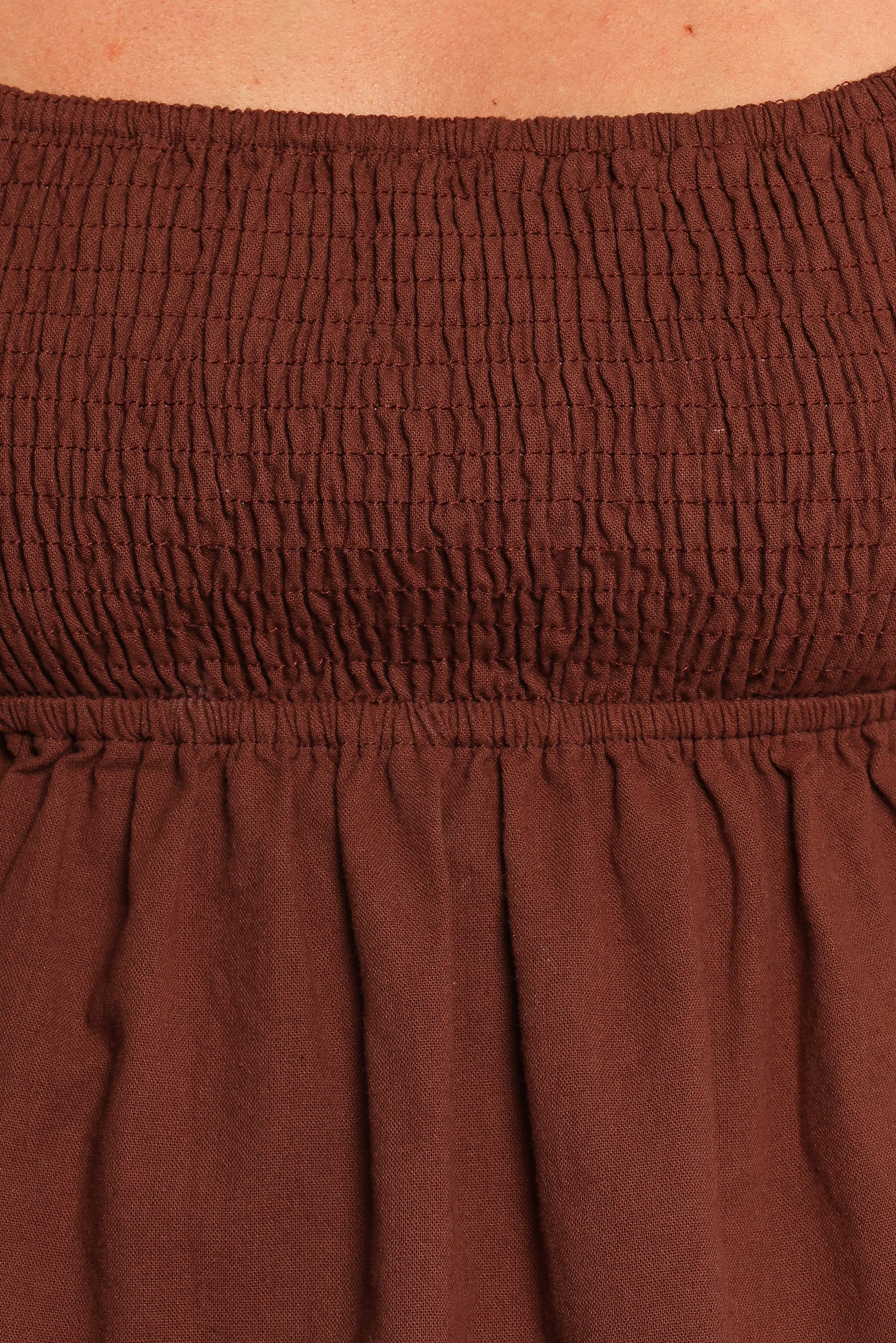 TOPS Jemima Puff Sleeve Top - Chocolate