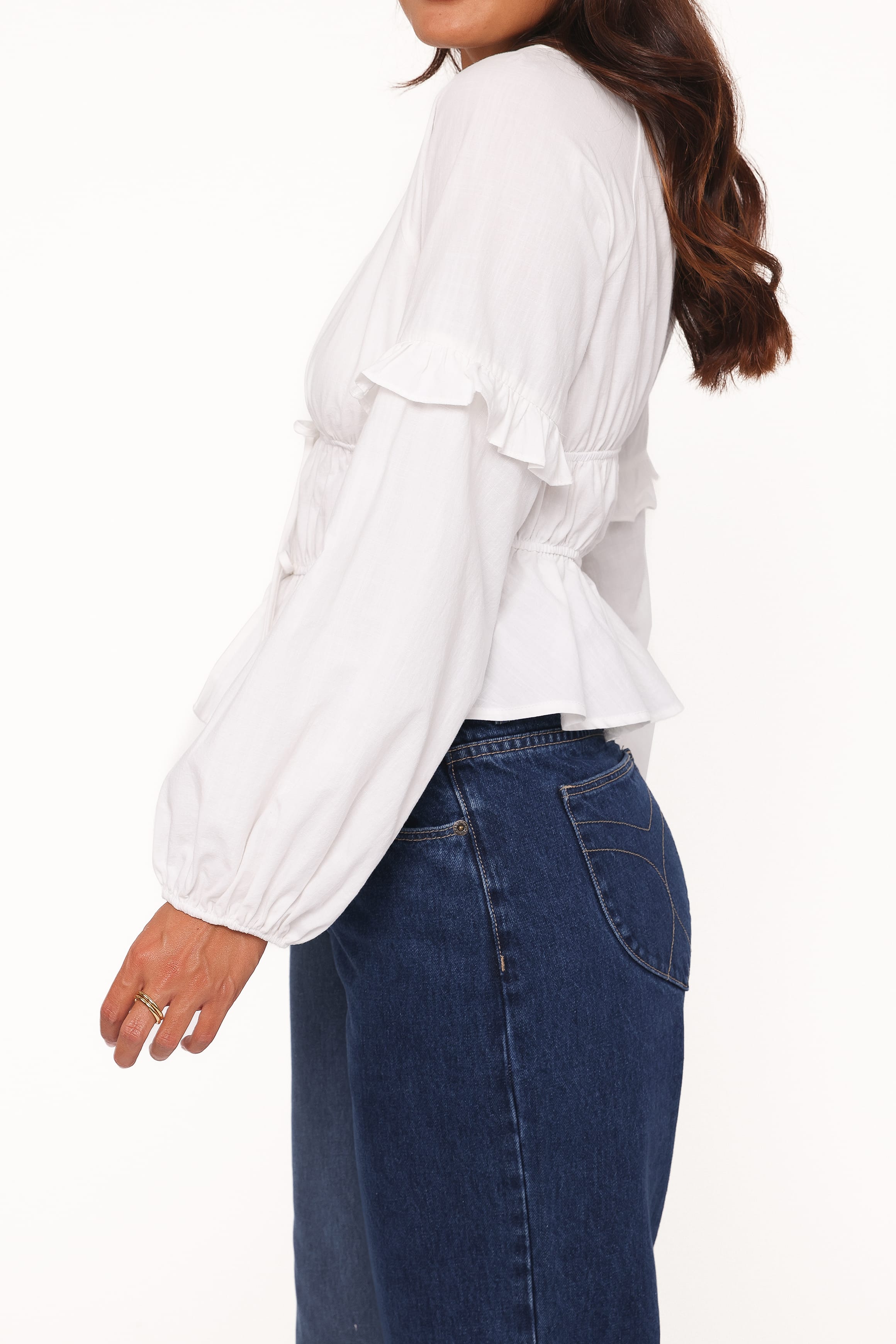 TOPS Jewel Tie Top - White