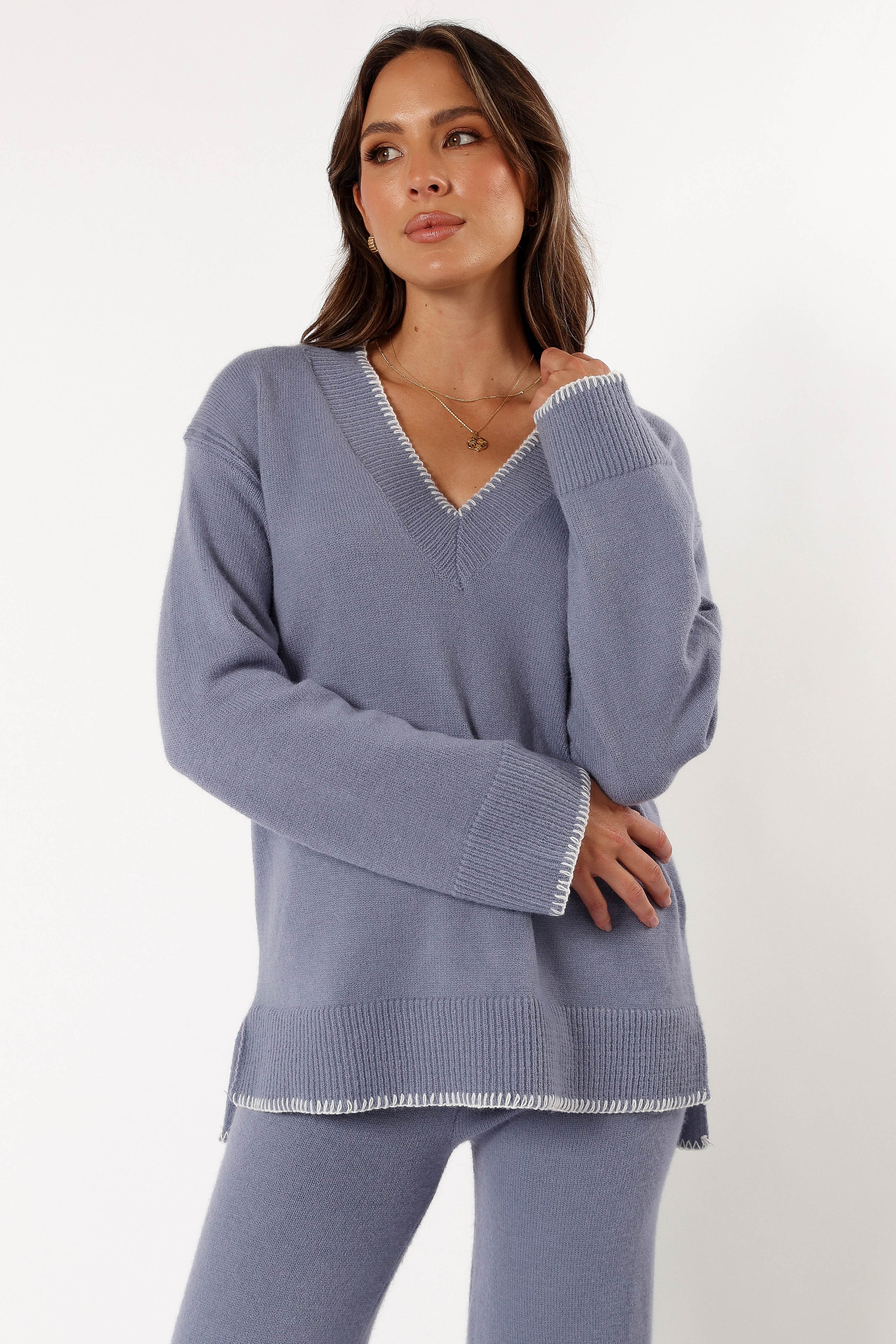 TOPS @Josslyn Sweater - Grey (Hold for Cool Beginnings)