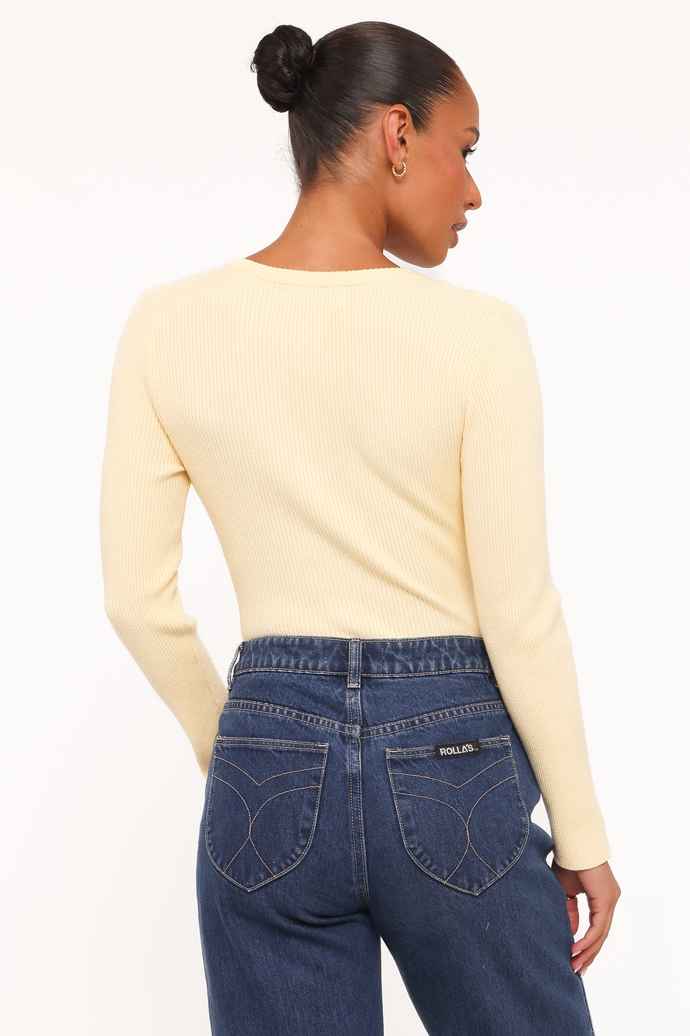 TOPS Kaitlin Henley Top - Butter Yellow