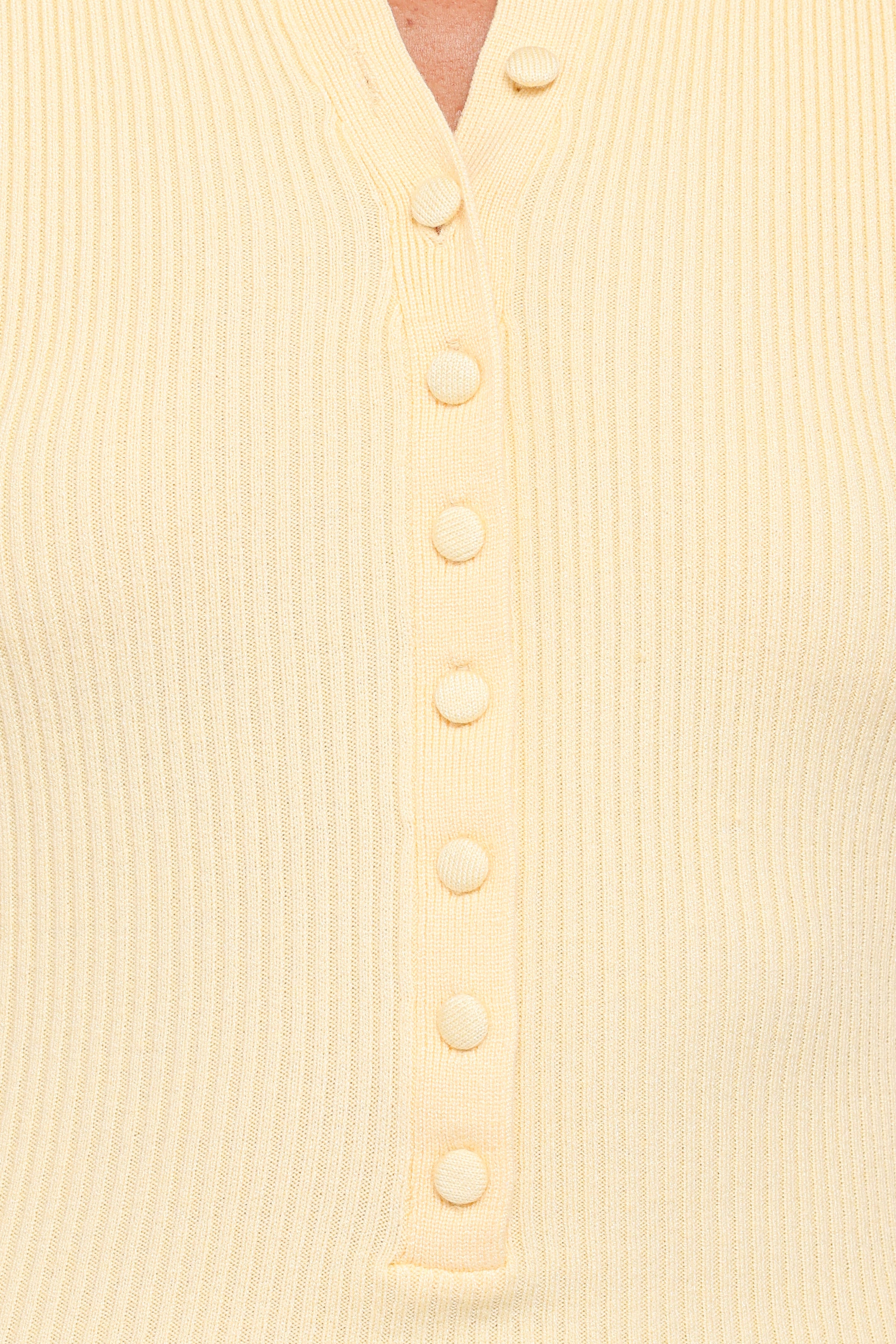 TOPS Kaitlin Henley Top - Butter Yellow