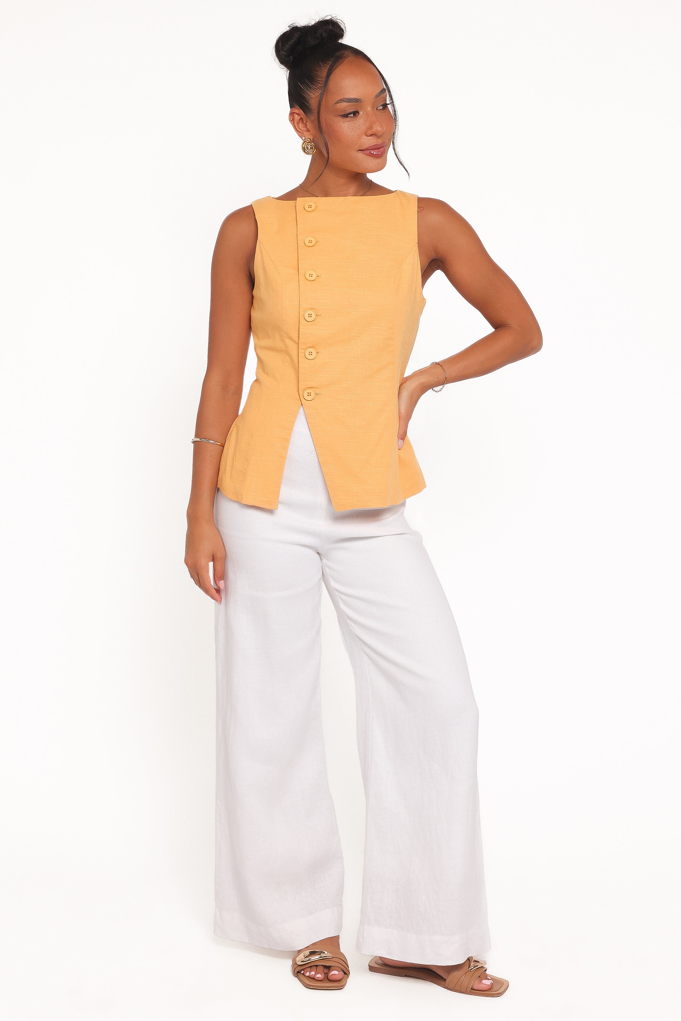 TOPS Kalyssa Asymmetrical Vest - Mango