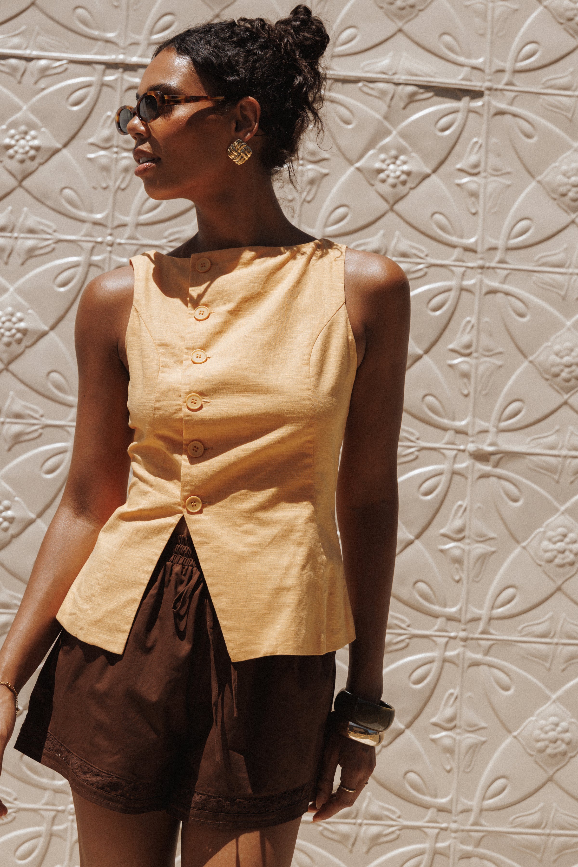 TOPS Kalyssa Asymmetrical Vest - Mango