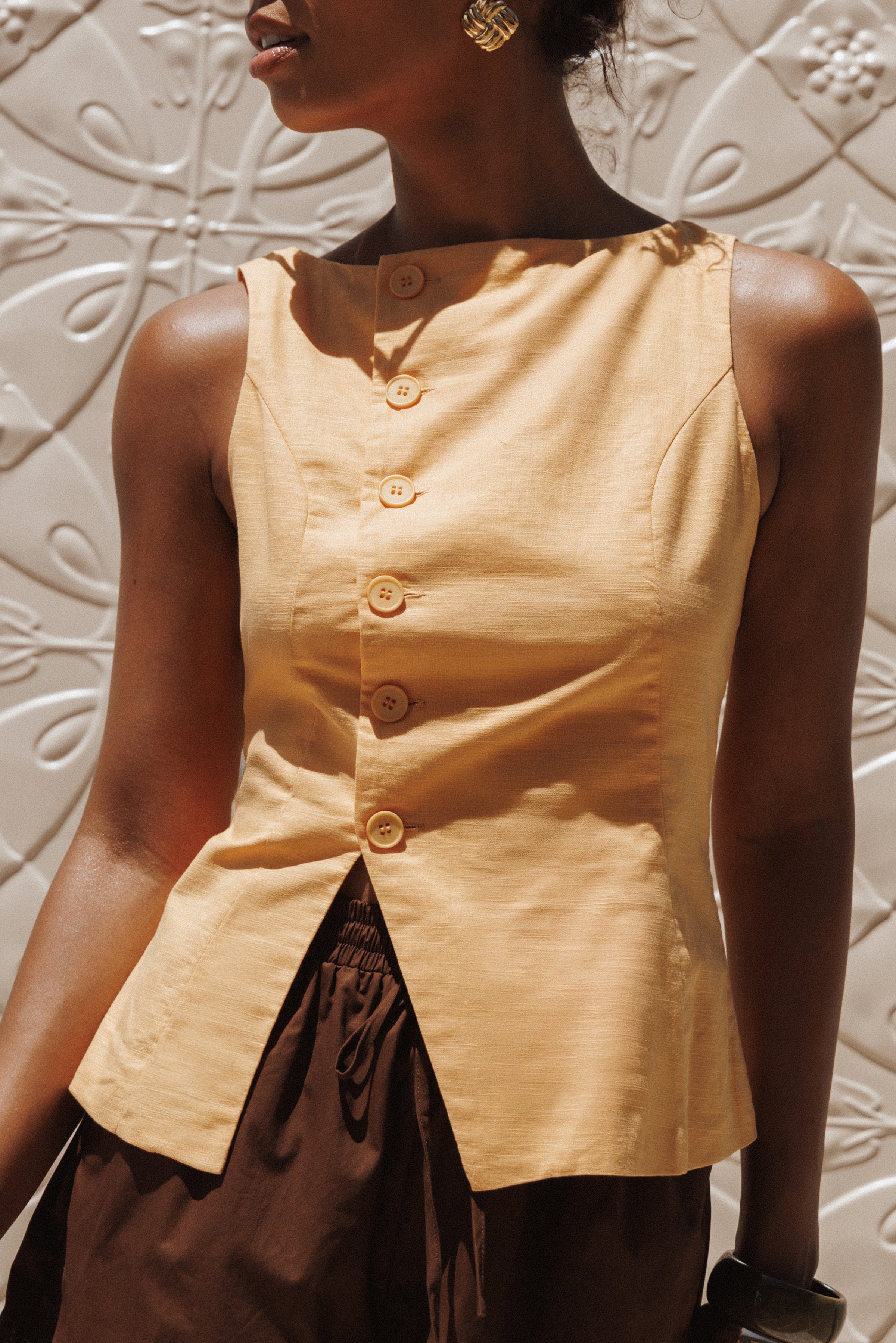 TOPS Kalyssa Asymmetrical Vest - Mango