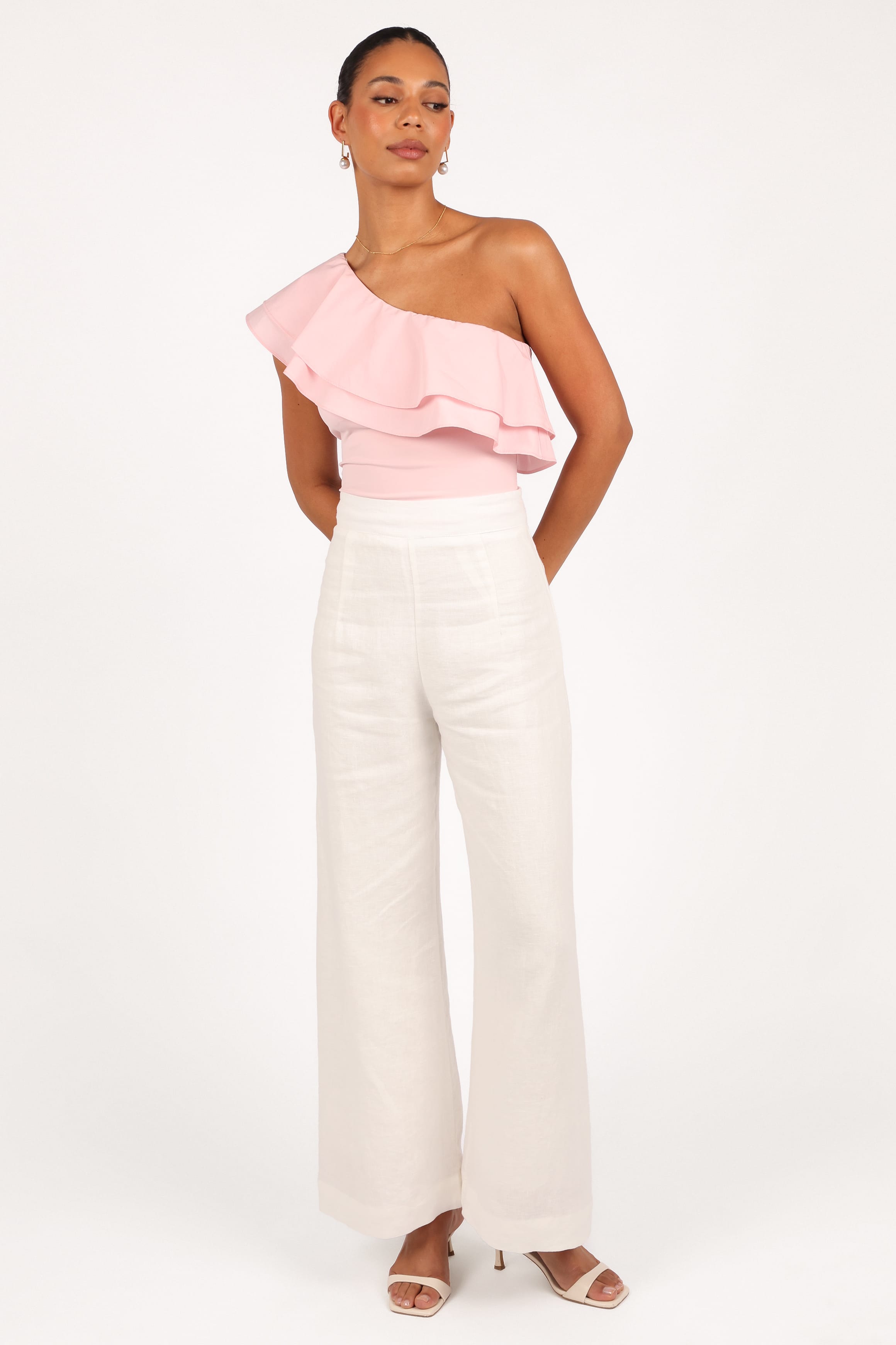 TOPS Kate One Shoulder Top - Petal Pink