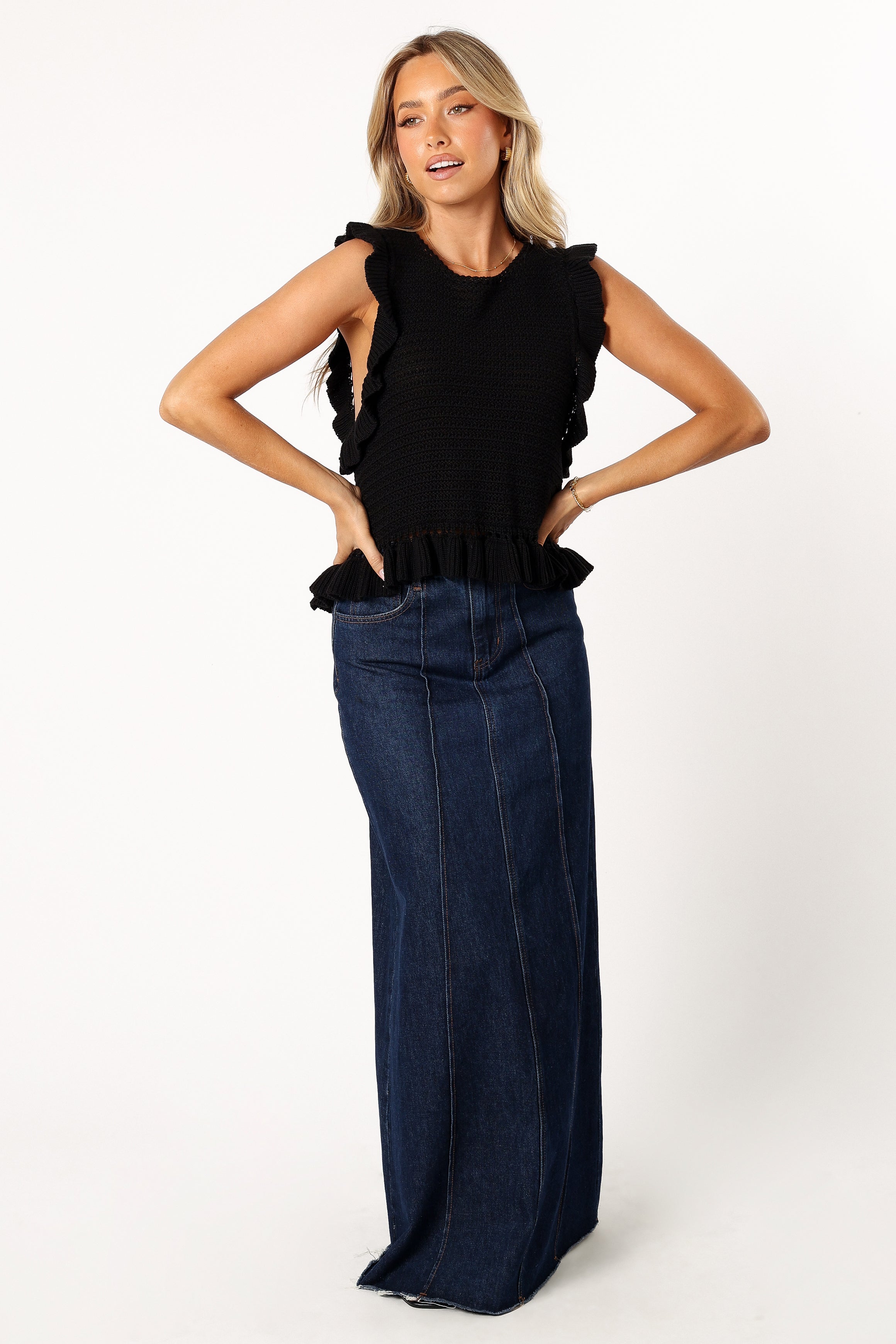 TOPS @Katia Frill Knitted Top - Black