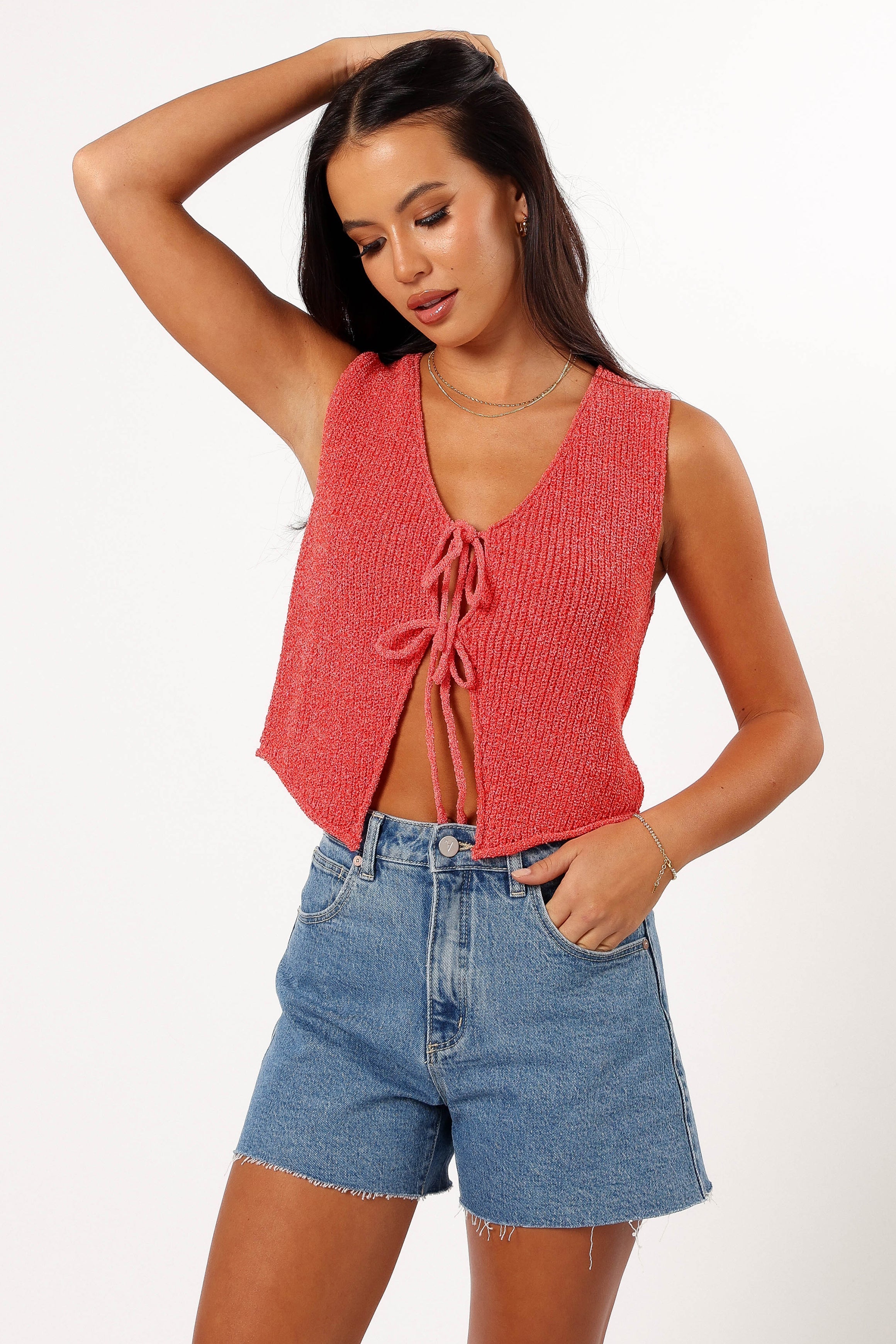 TOPS @Kendall Knit Top - Red