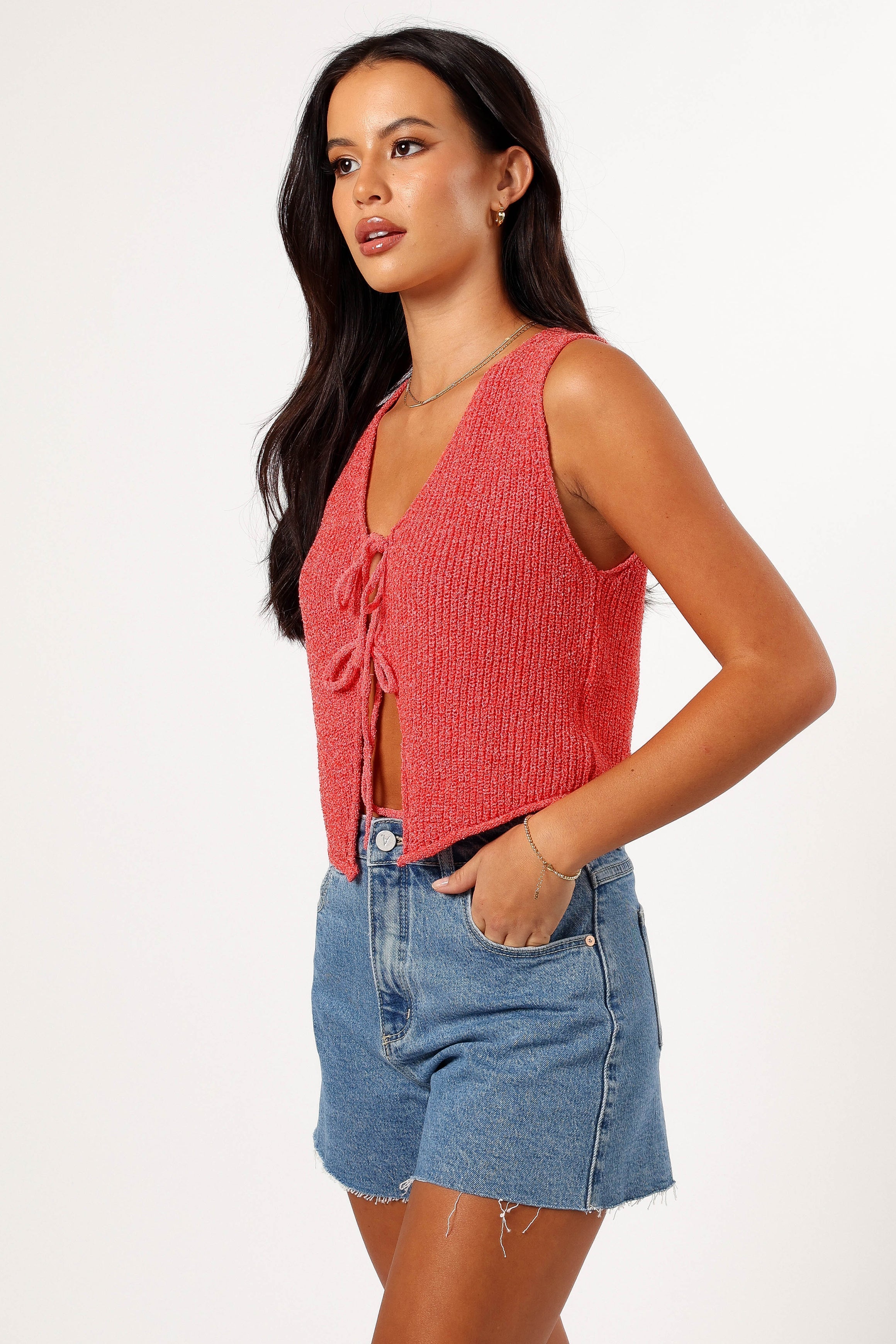 TOPS @Kendall Knit Top - Red