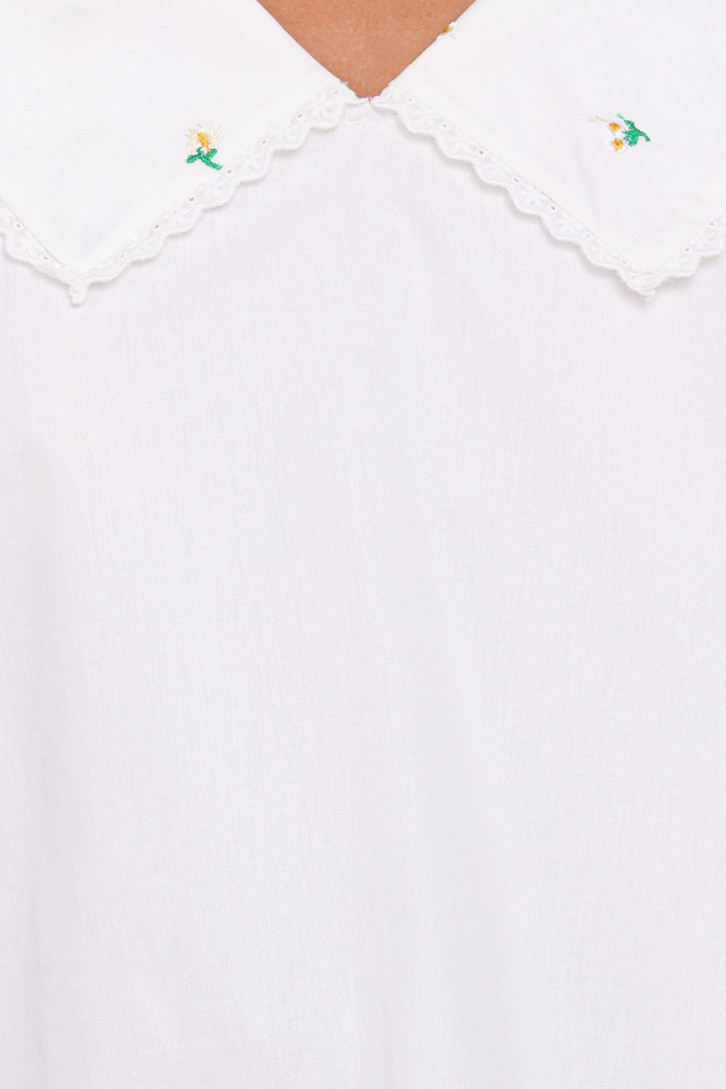 TOPS Kenna Embroidered Long Sleeve Top - White Floral