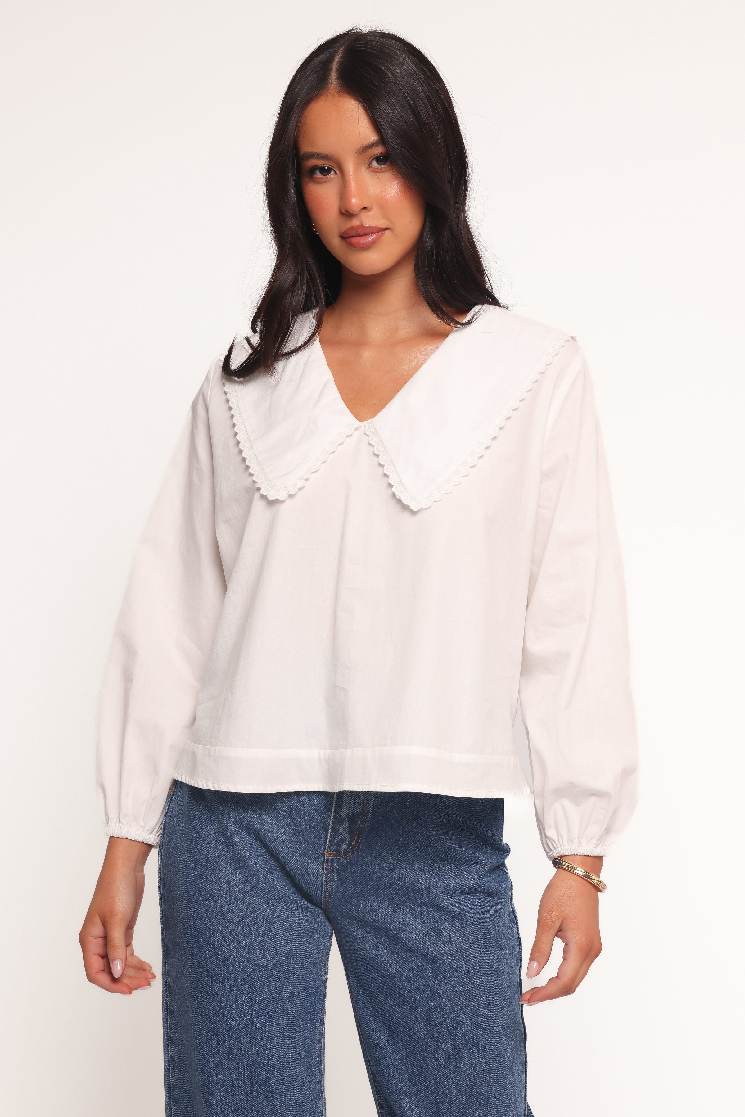 TOPS Kenna Long Sleeve Top - White